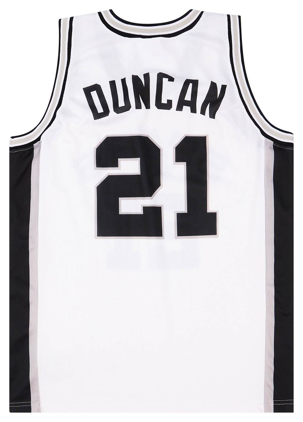 1997-01 San Antonio Spurs Duncan #21 Champion Home Jersey