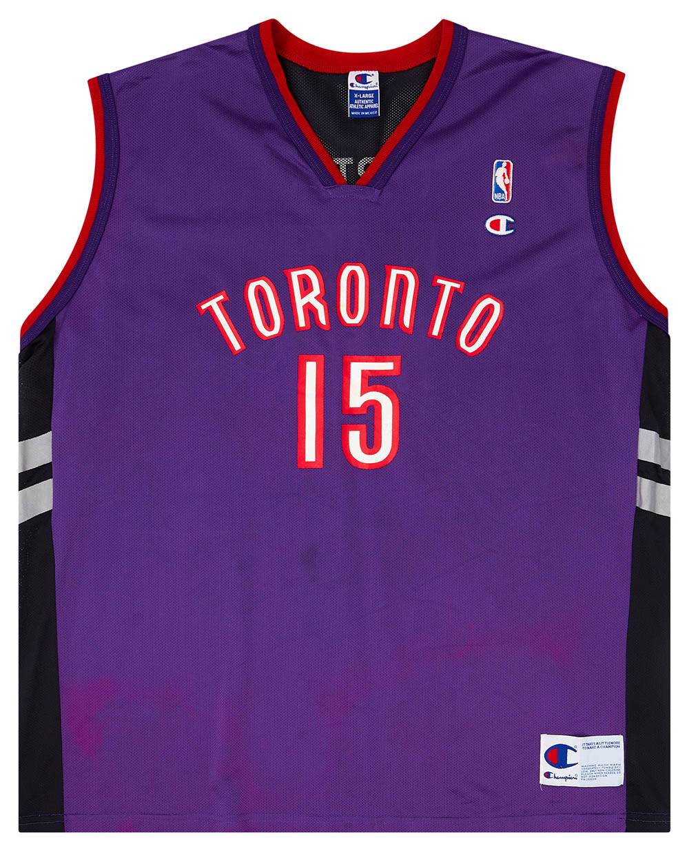 1999-02 Toronto Raptors Carter #15 Champion Away Jersey (Good) XL