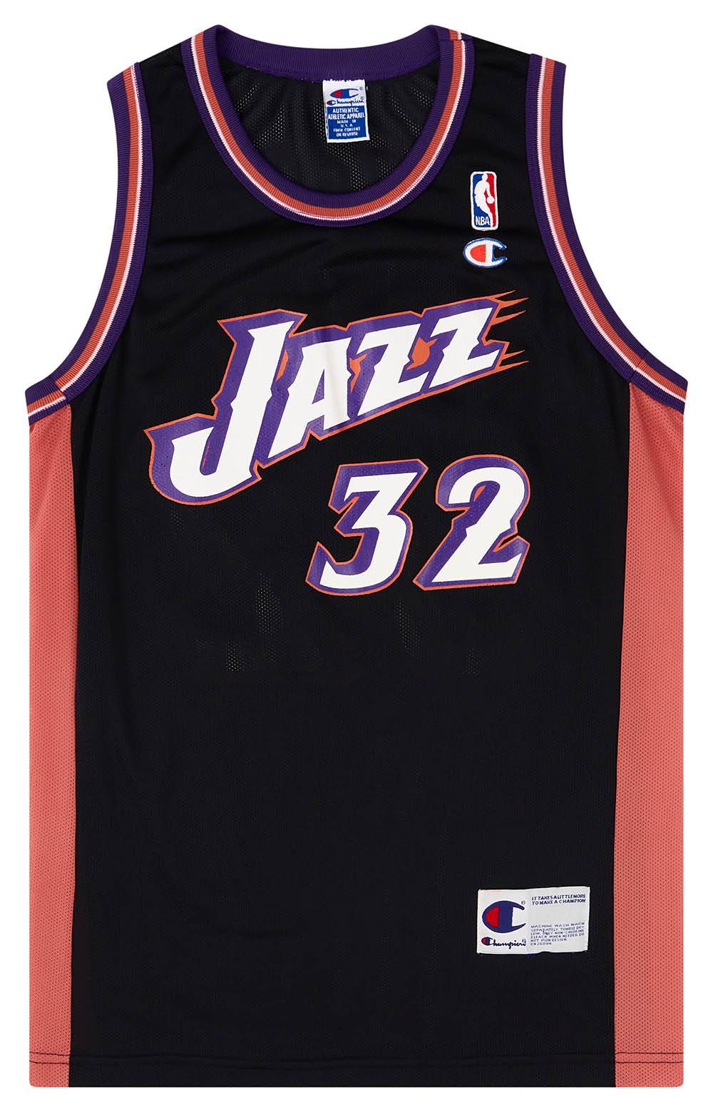 1998-02 Utah Jazz Malone #32 Champion Alternate Jersey (Excellent) M