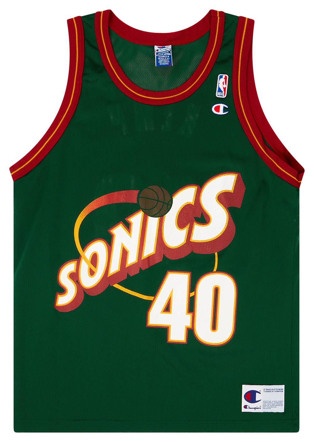 1995-97 Seattle SuperSonics Kemp #40 Champion Away Jersey (Very Good) M