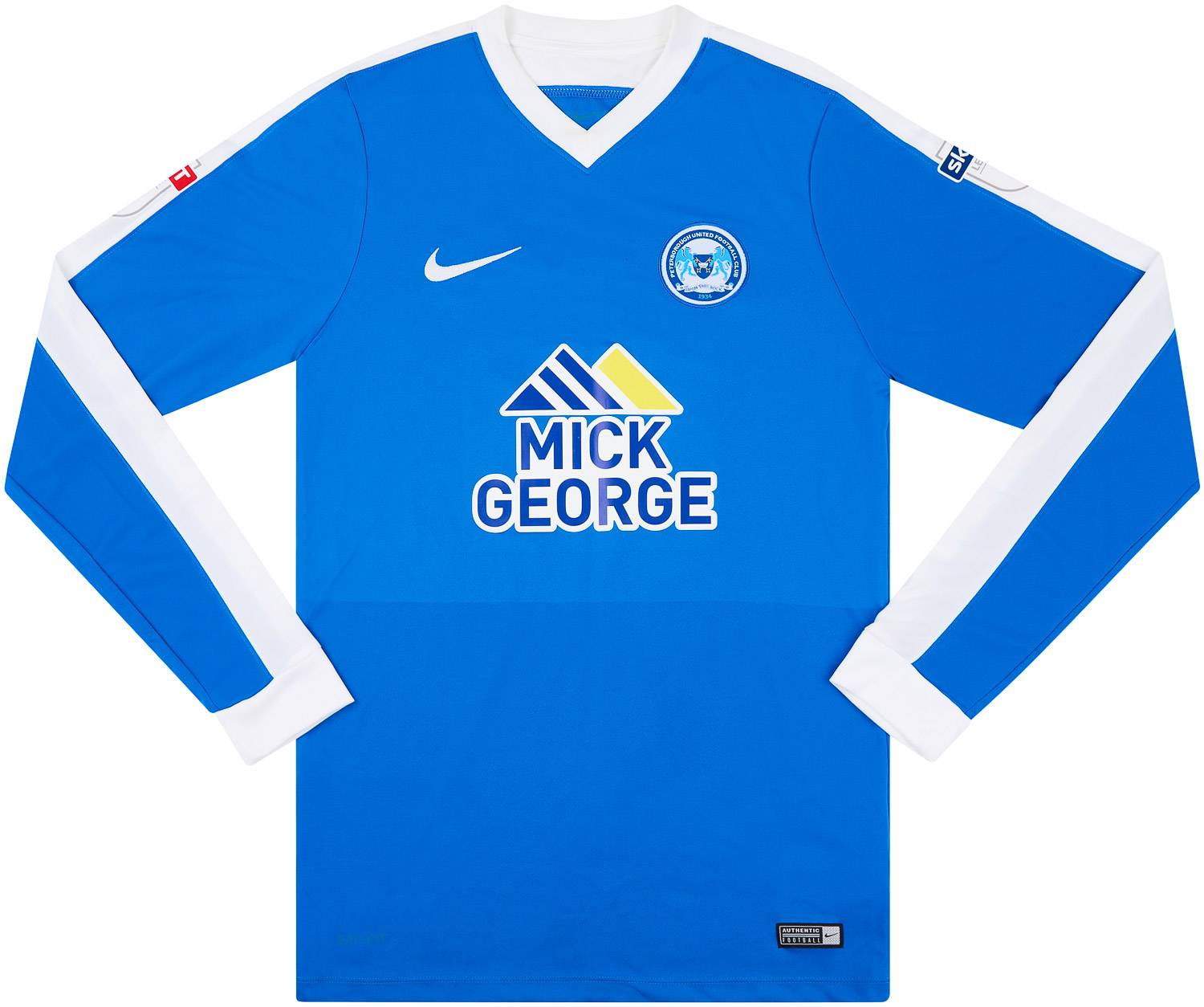 2016-17 Peterborough Match Issue Home L/S Shirt Hughes #3