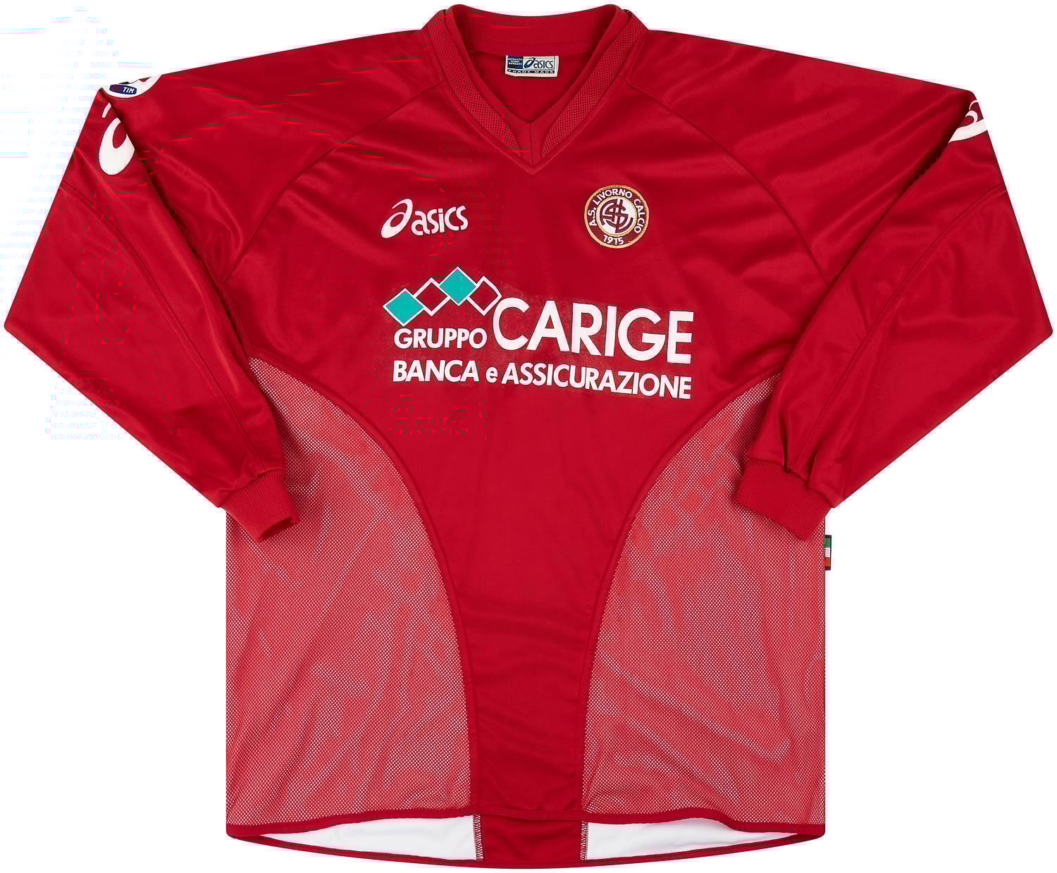 2004-05 Livorno Match Issue Home L/S Shirt Giallombardo #16