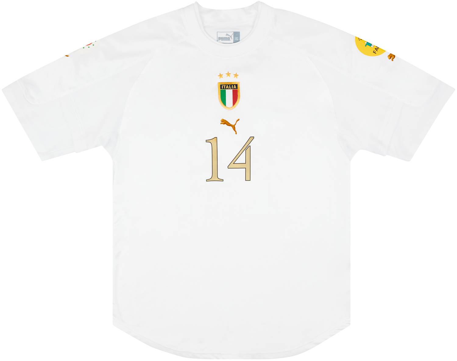 2004 Italy Match Worn European Championship Away Shirt Fiore #14 (v Denmark)