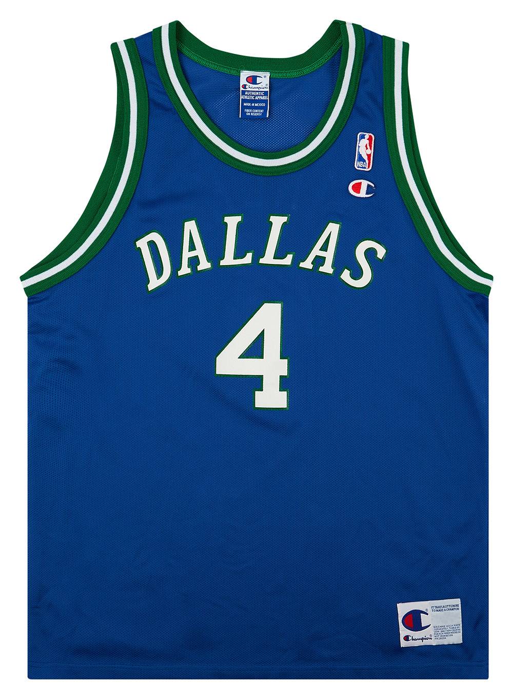1996 01 Dallas Mavericks Finley 4 Champion Away Jersey Excellent L