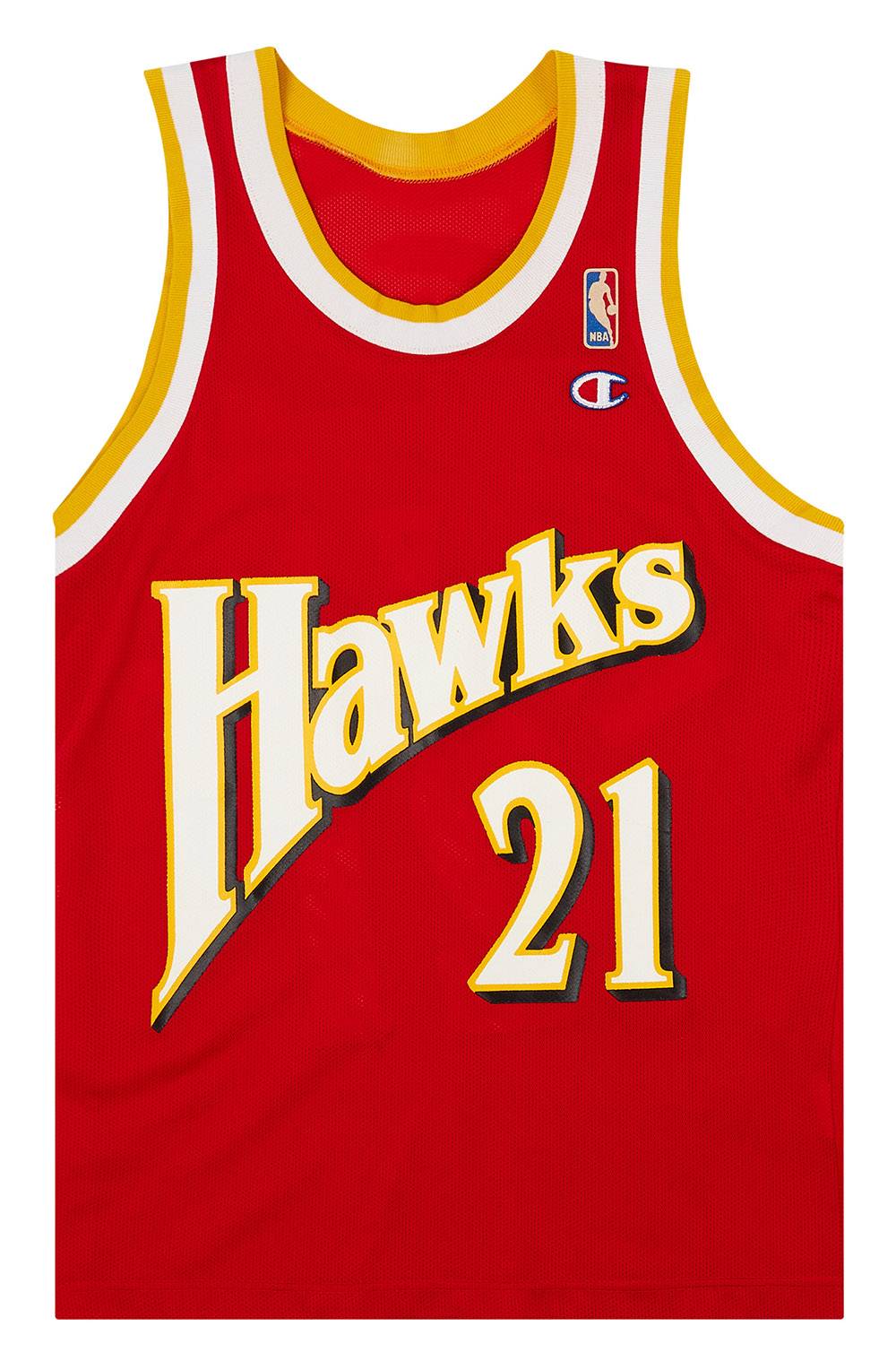 1992-94 Atlanta Hawks Wilkins #21 Champion Away Jersey (Excellent) S