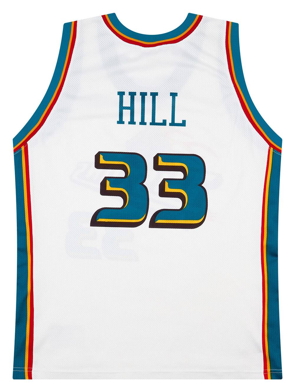 1996-00 Detroit Pistons Hill #33 Champion Home Jersey (Very