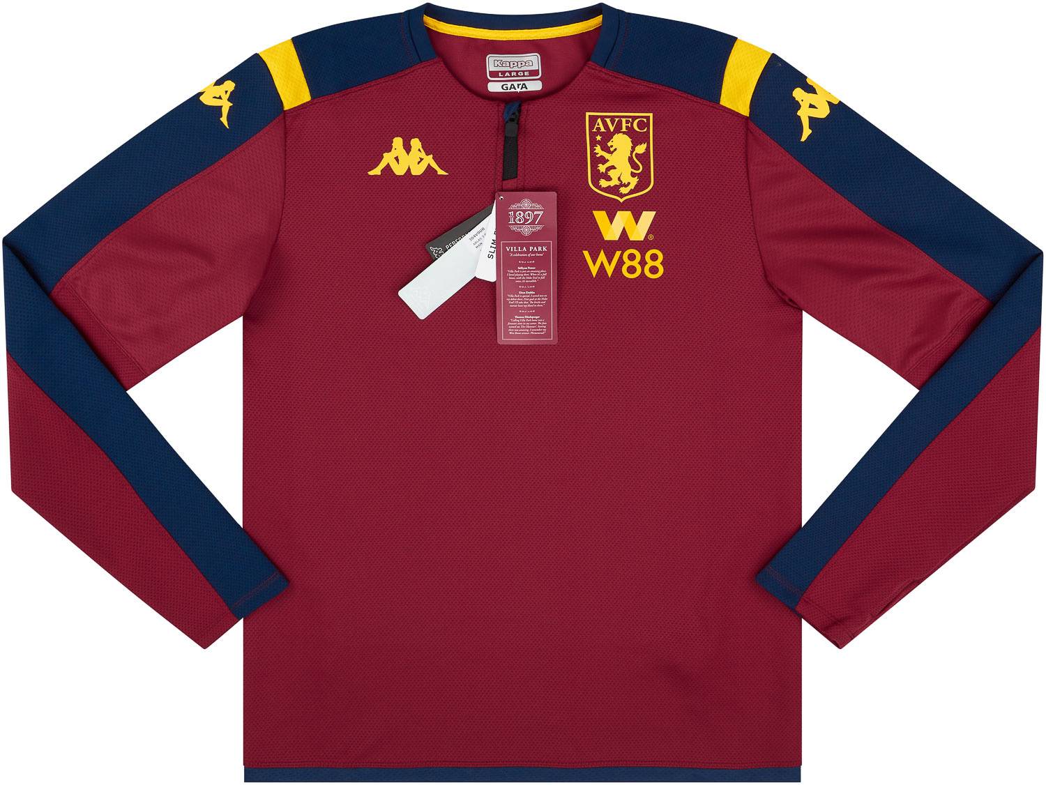 2019-20 Aston Villa Kappa 1/4 Zip Training Top - NEW