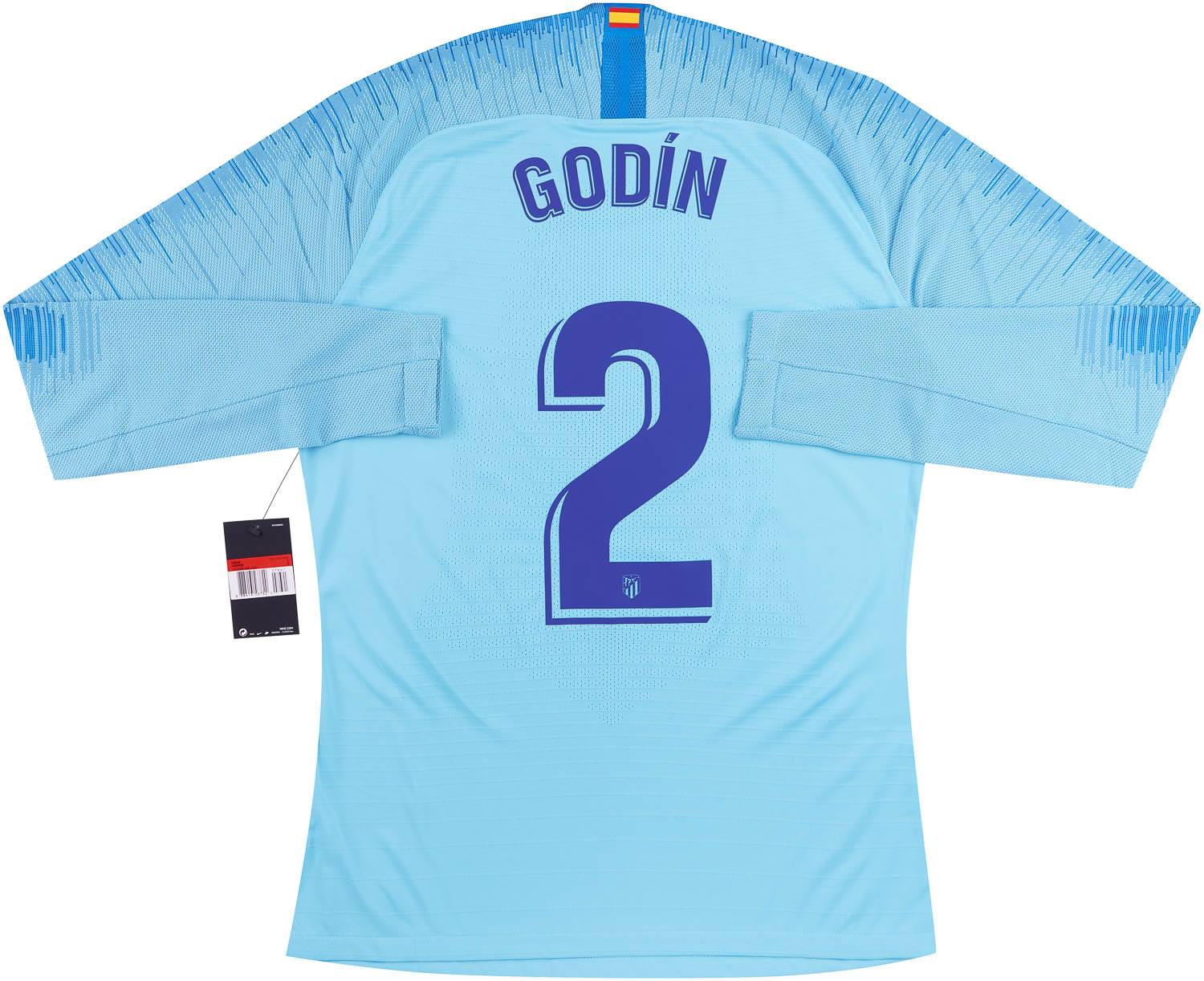 2018-19 Atletico Madrid Player Issue Away L/S Shirt Godín #2 - NEW