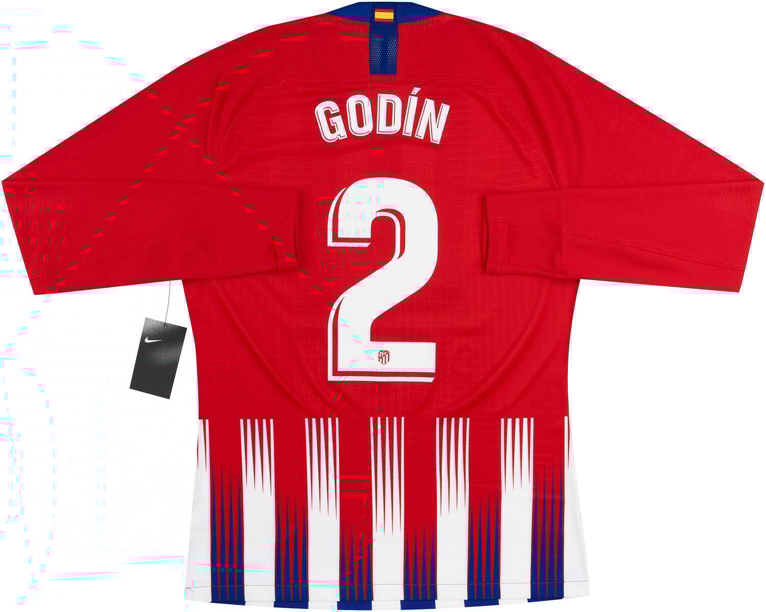 2018-19 Atletico Madrid Player Issue Home L/S Shirt Godín #2 M