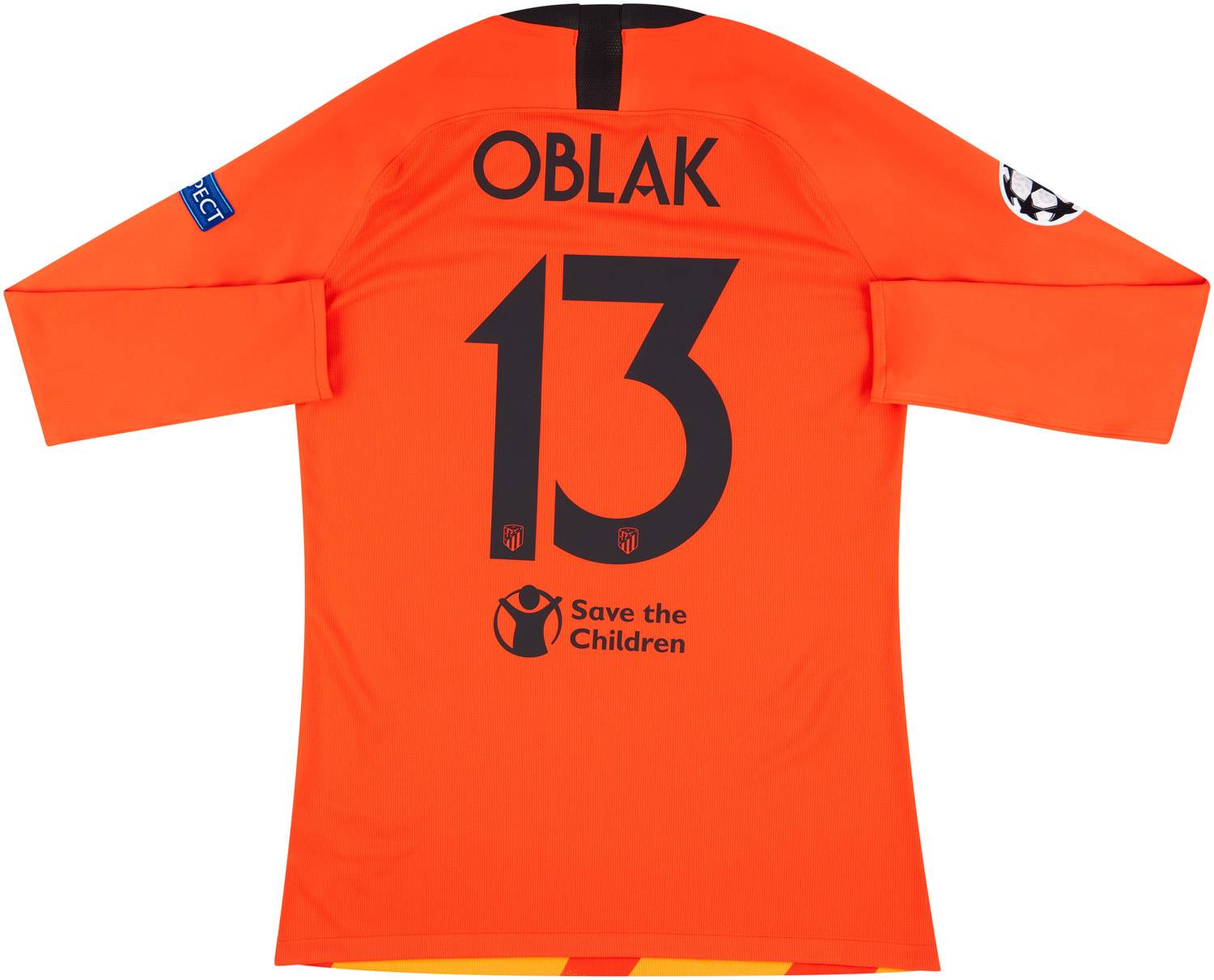 2019-20 Atletico Madrid Player Issue European GK Shirt Oblak #13 L