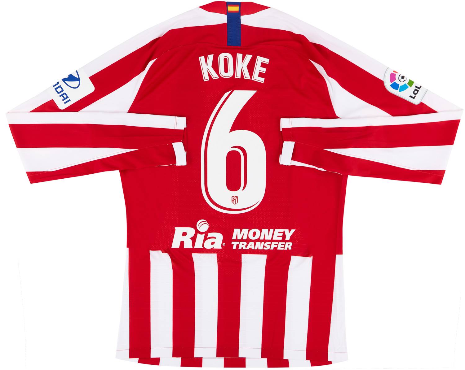 2019-20 Atletico Madrid Player Issue Vaporknit Domestic Home L/S Shirt Koke #6 - NEW