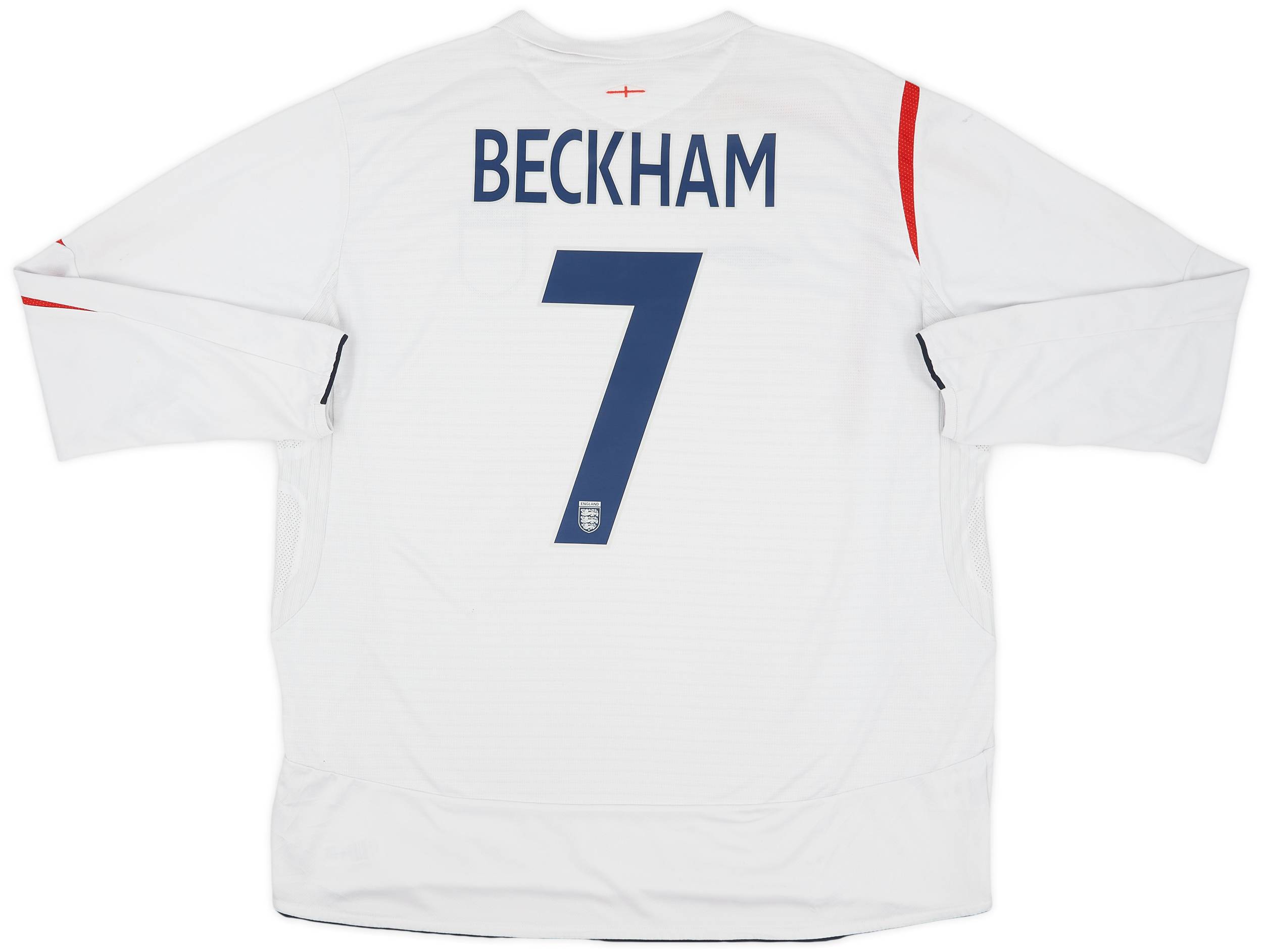 最新エルメス 2005-07 England (XL) - 6/10 - #7 Beckham Shirt L/S Home トップス