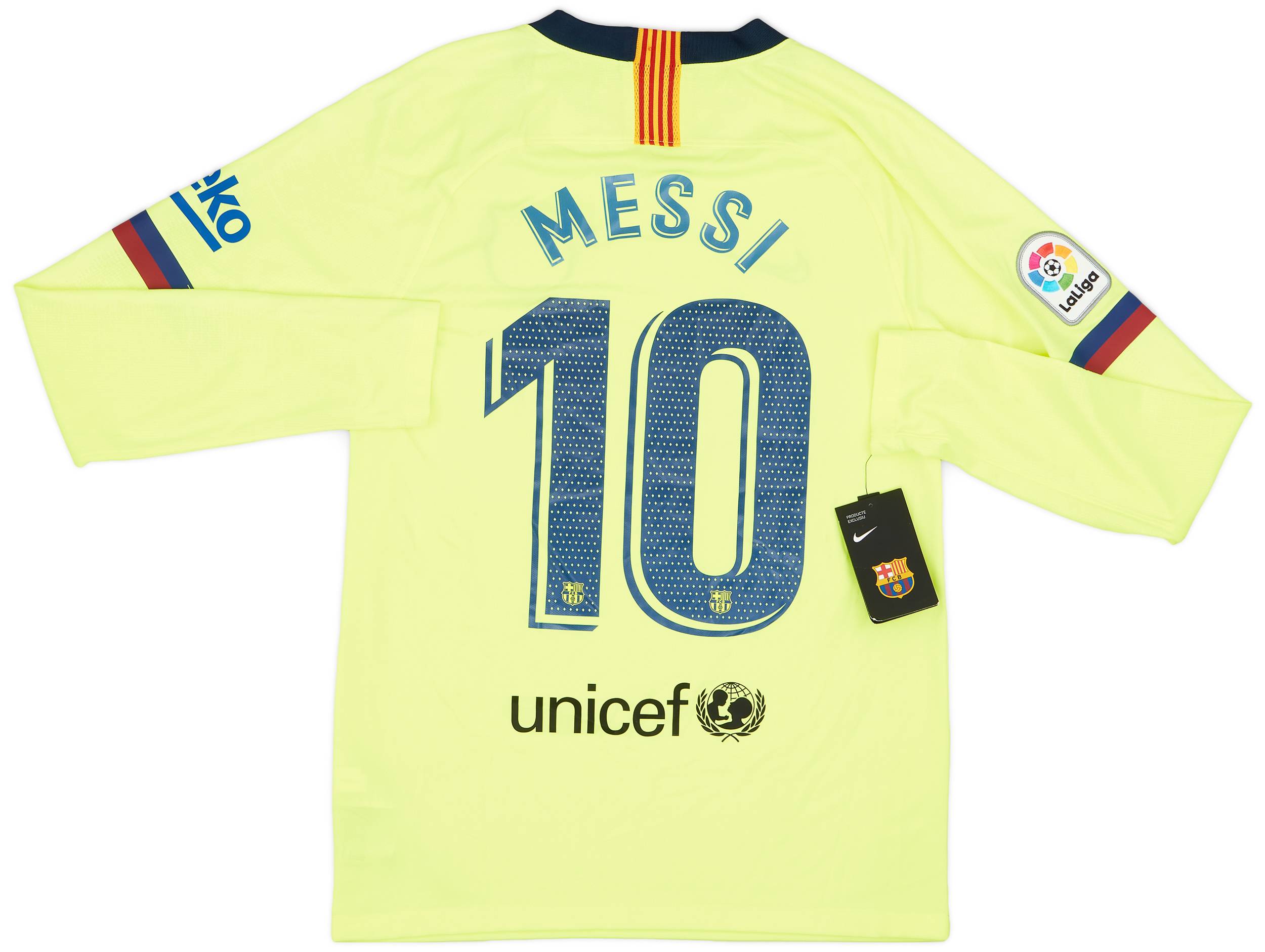 2018 19 Barcelona Away L S Shirt Messi 10 S