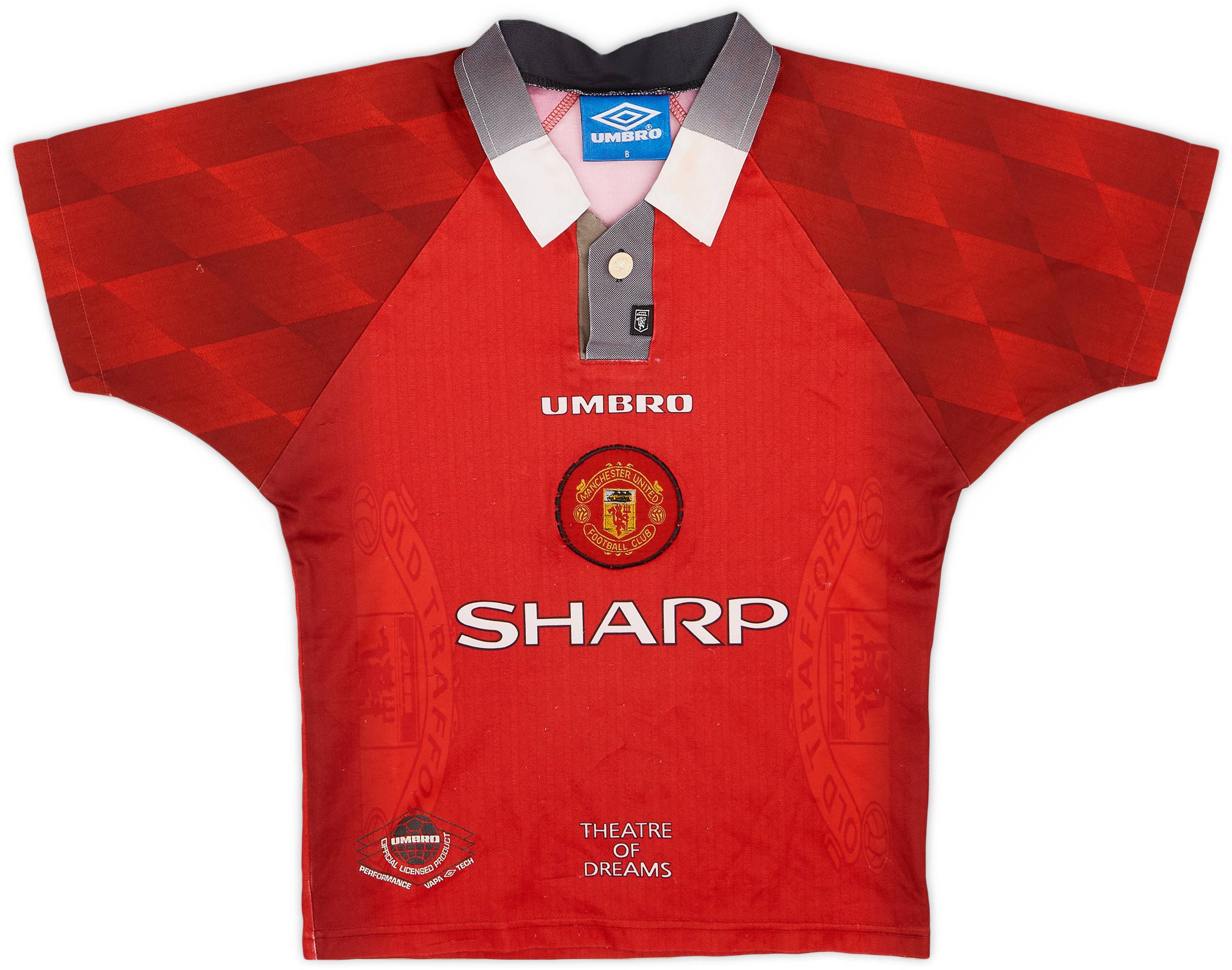 1996-98 Manchester United Home Shirt - 6/10 - (XS.Boys)