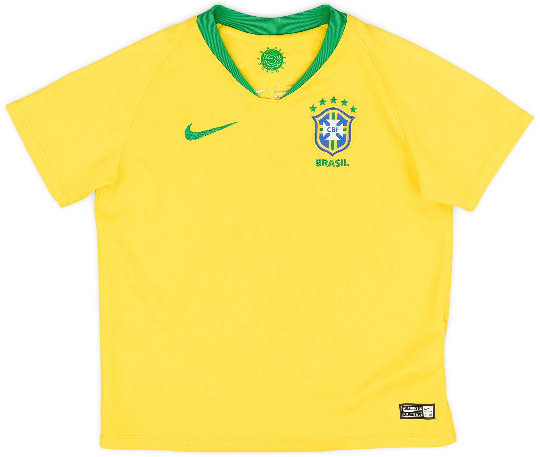 2018-19 Brazil Home Shirt - 7/10 - (4-5Y)