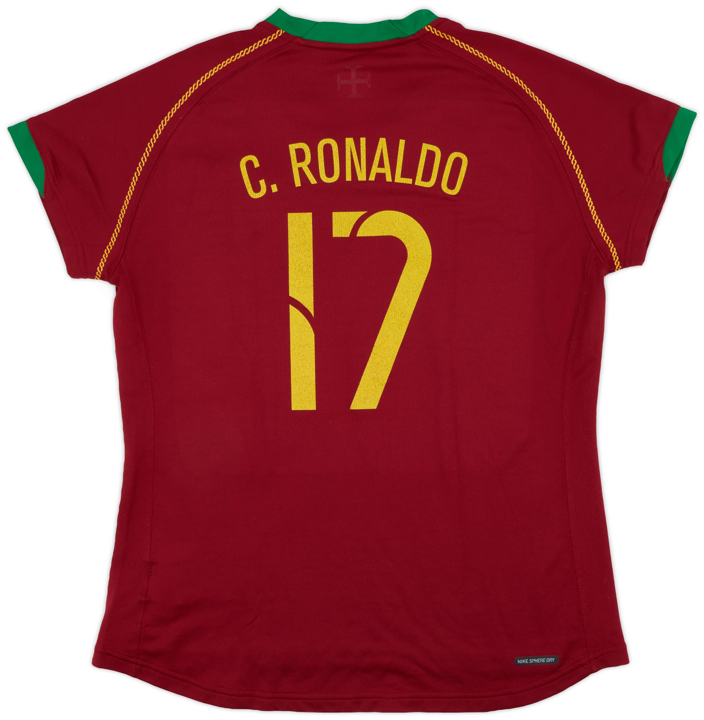 2006-08 Portugal Home Shirt C.Ronaldo #17 - 8/10 - (Women's XL)