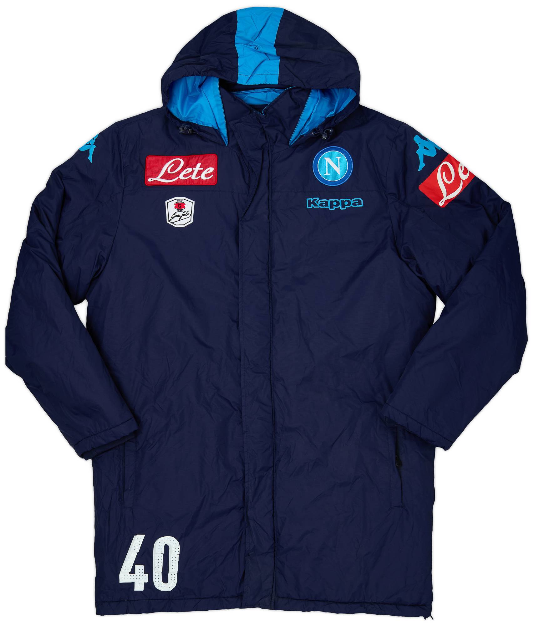 2015 16 Napoli Kappa Player Issue Padded Bench Coat 40 9 10 XL