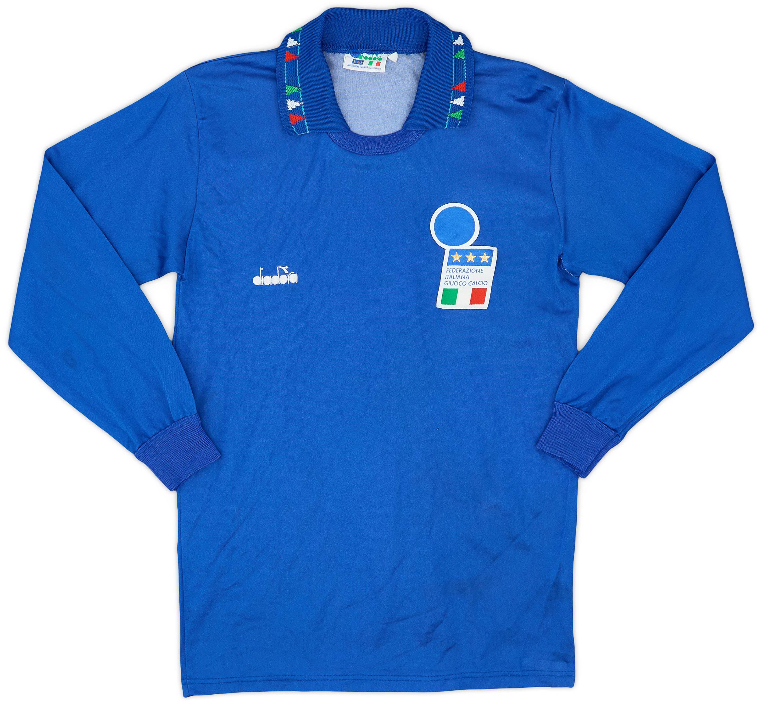 1992-93 Italy Home L/S Shirt - 9/10 - (XL.Boys)