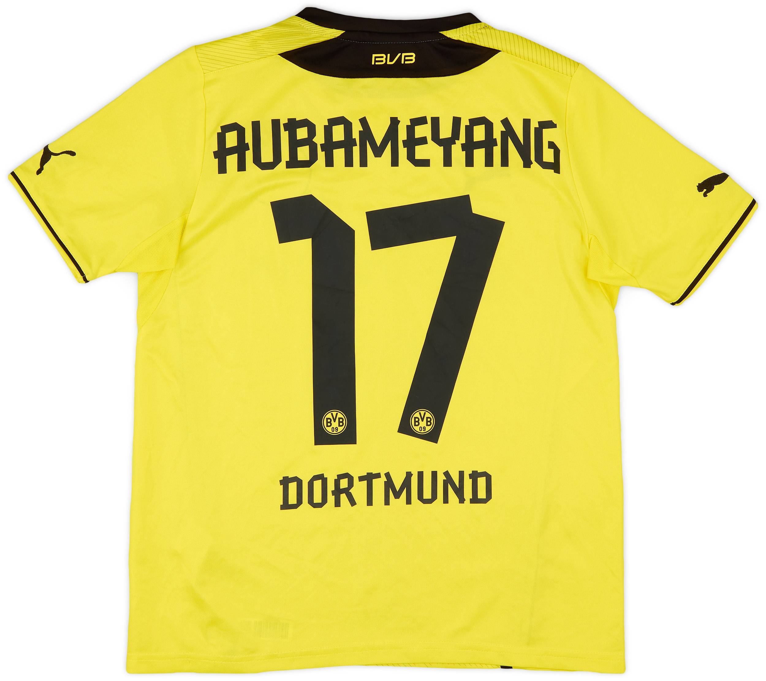 2013-14 Borussia Dortmund Home Shirt Aubameyang #17 - 8/10 - (XL.Boys)