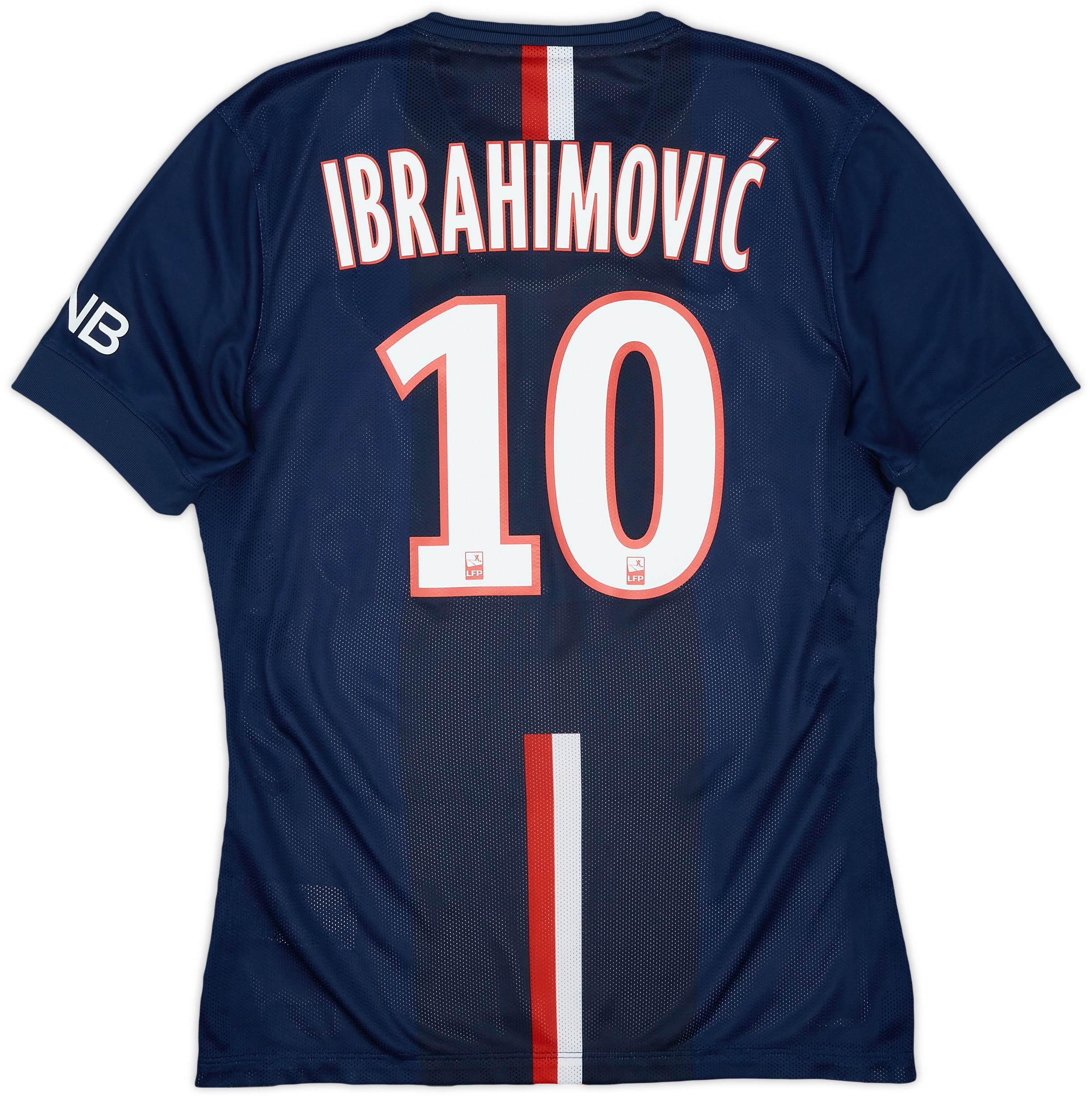 2014-15 Paris Saint-Germain Authentic Home Shirt Ibrahimovic #10 - 8/10 - (M)