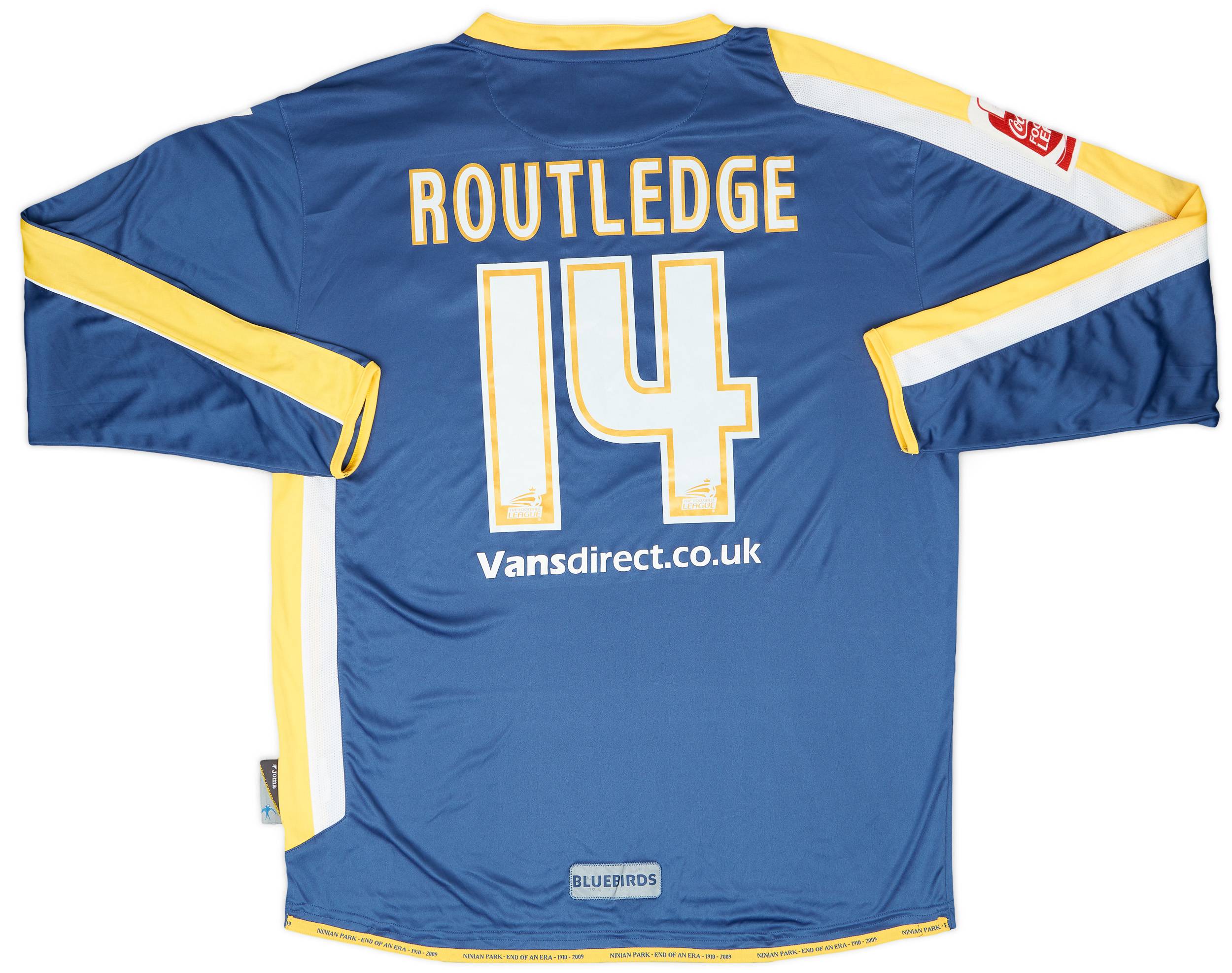 2008-09 Cardiff Match Issue Home Shirt Routledge #14