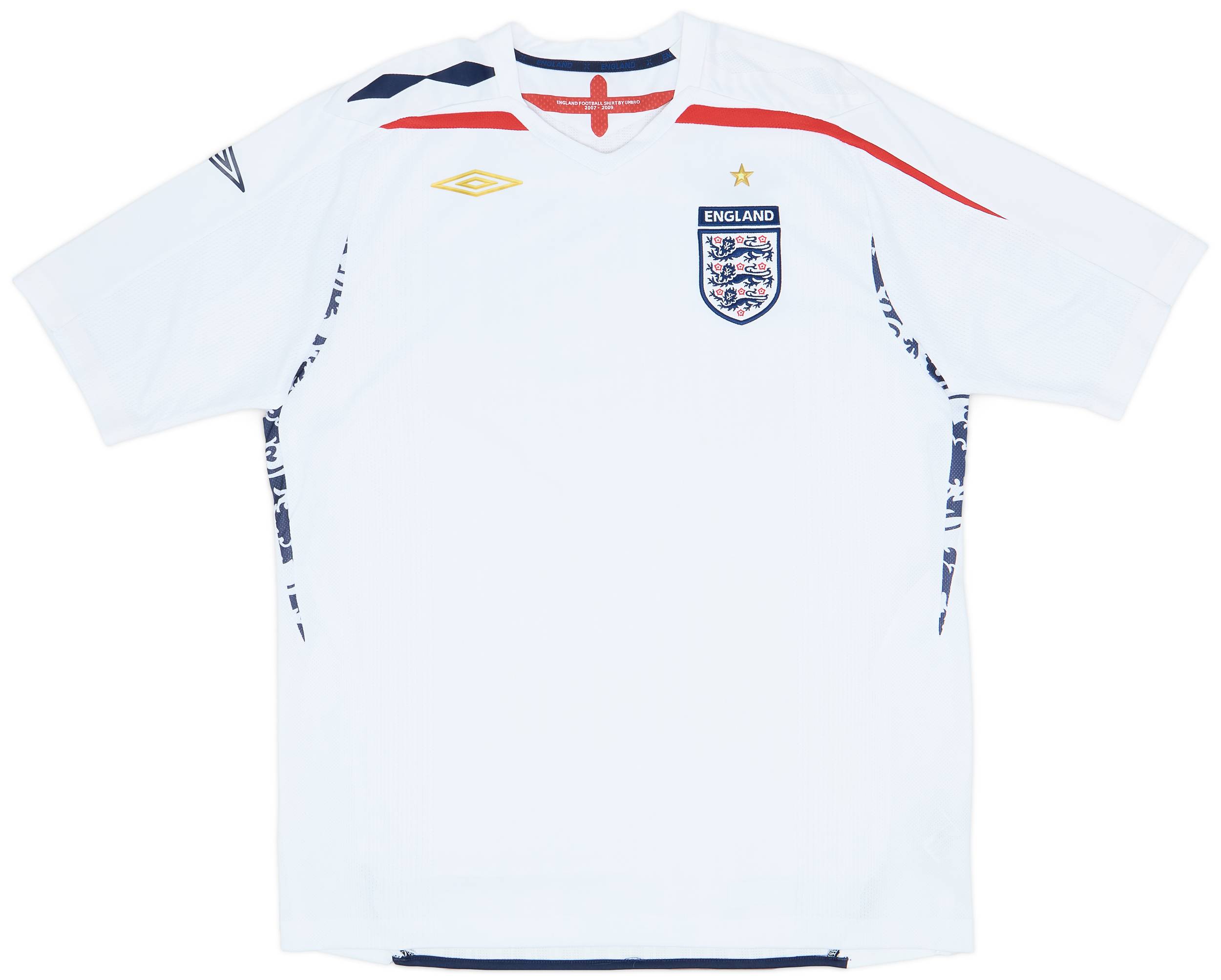 2007-09 England Home Shirt - 8/10 - (XL)