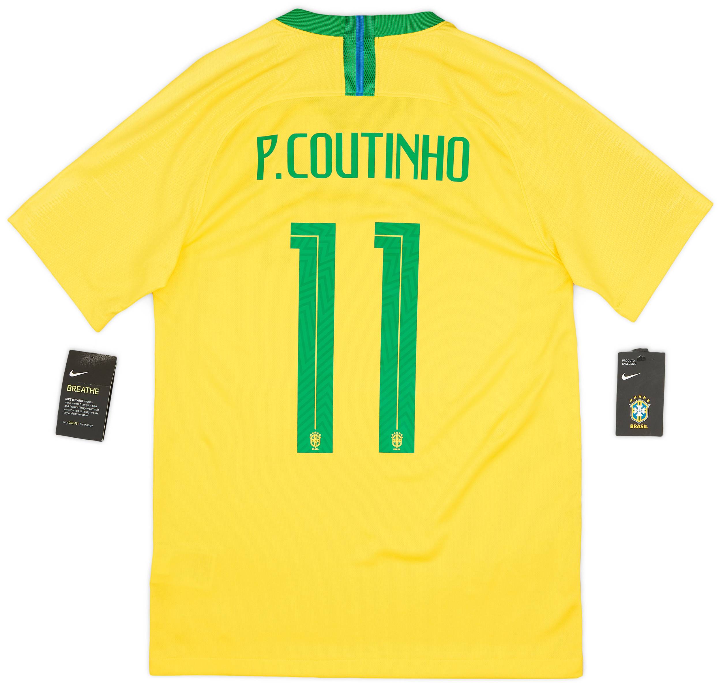 2018 19 Brazil Home Shirt Coutinho 11 S