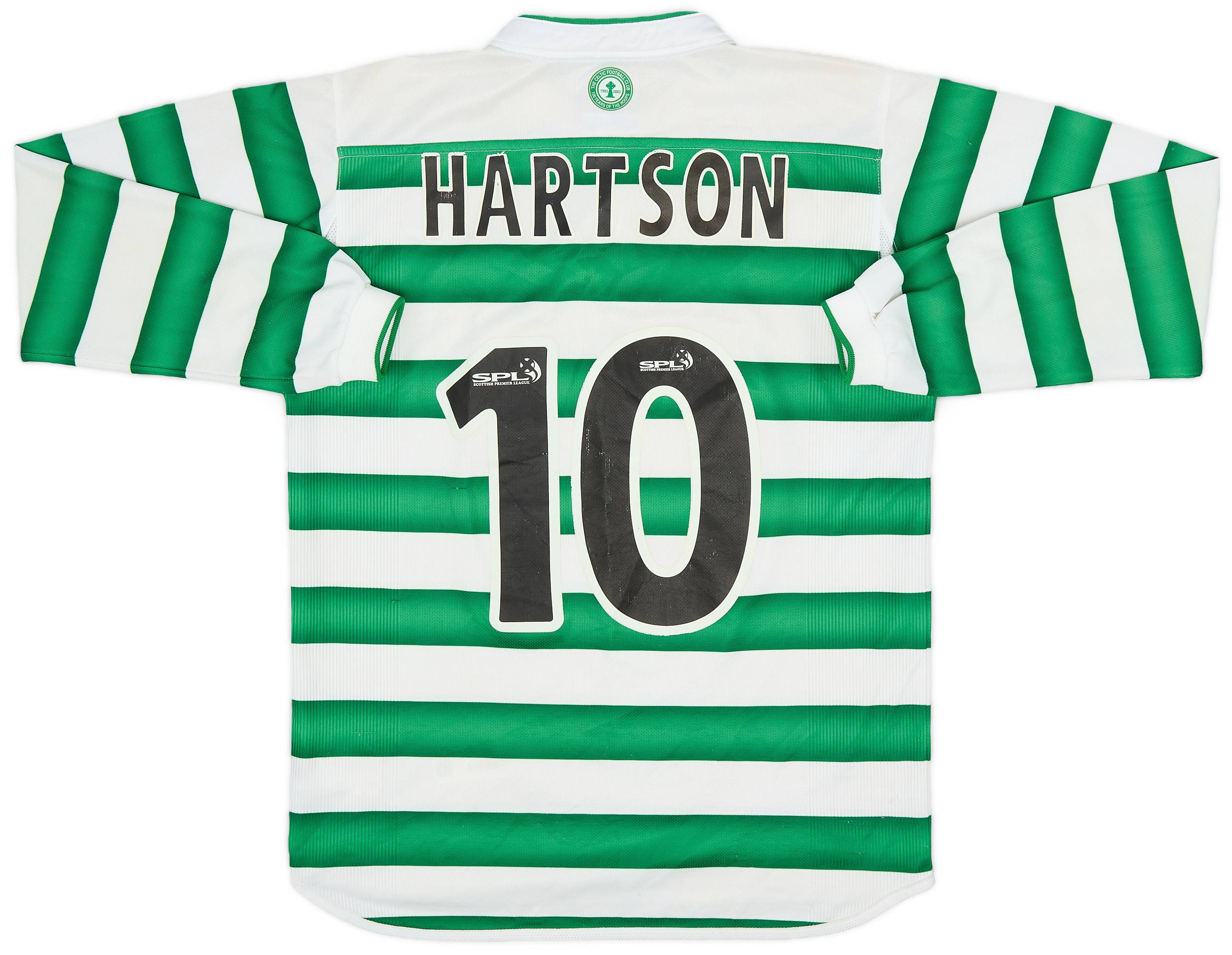 2003-04 Celtic Home L/S Shirt Hartson #10 - 6/10 - (XL.Boys)