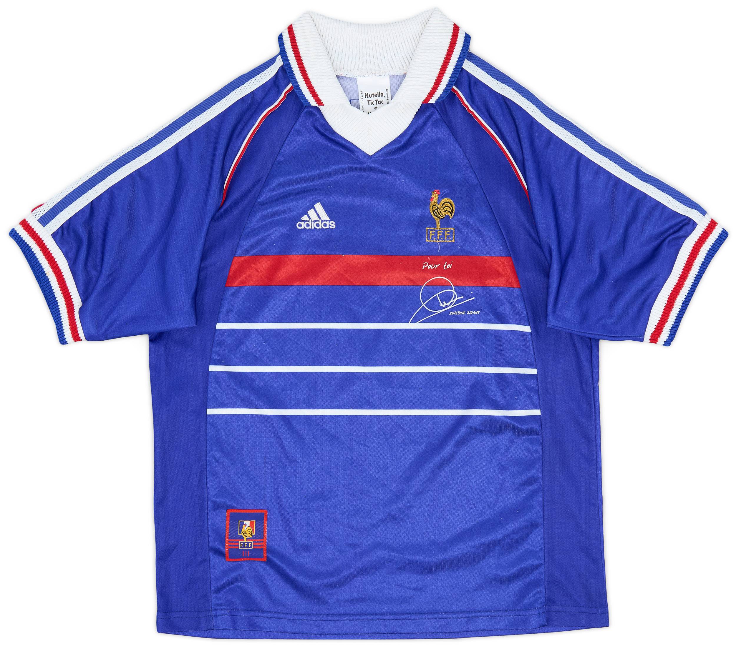 1998-00 France 'Pour Toi Zinedine Zidane' Home Shirt - 8/10 - (XL.Boys)