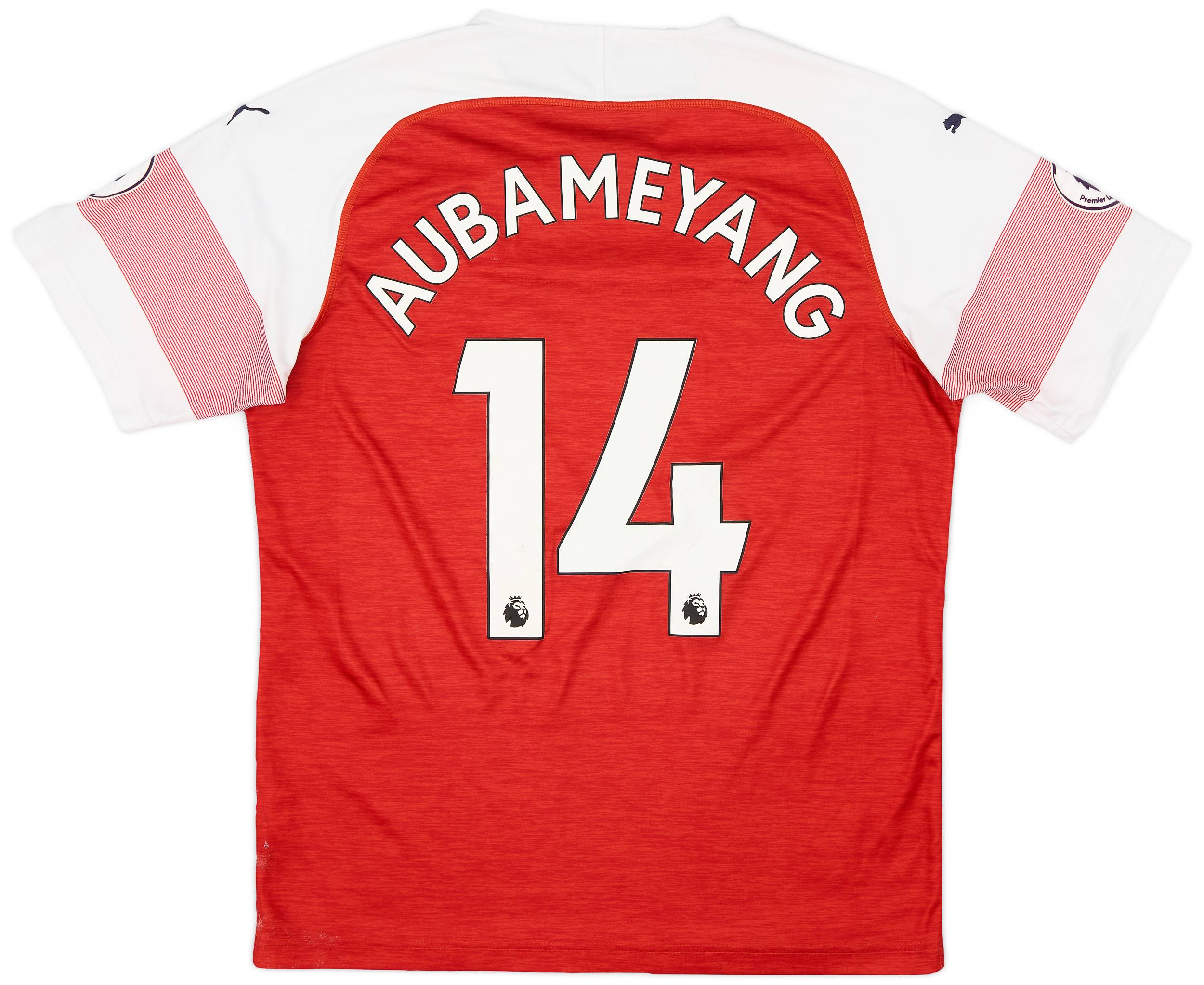2018 19 Arsenal Home Shirt Aubameyang 14 7 10 L