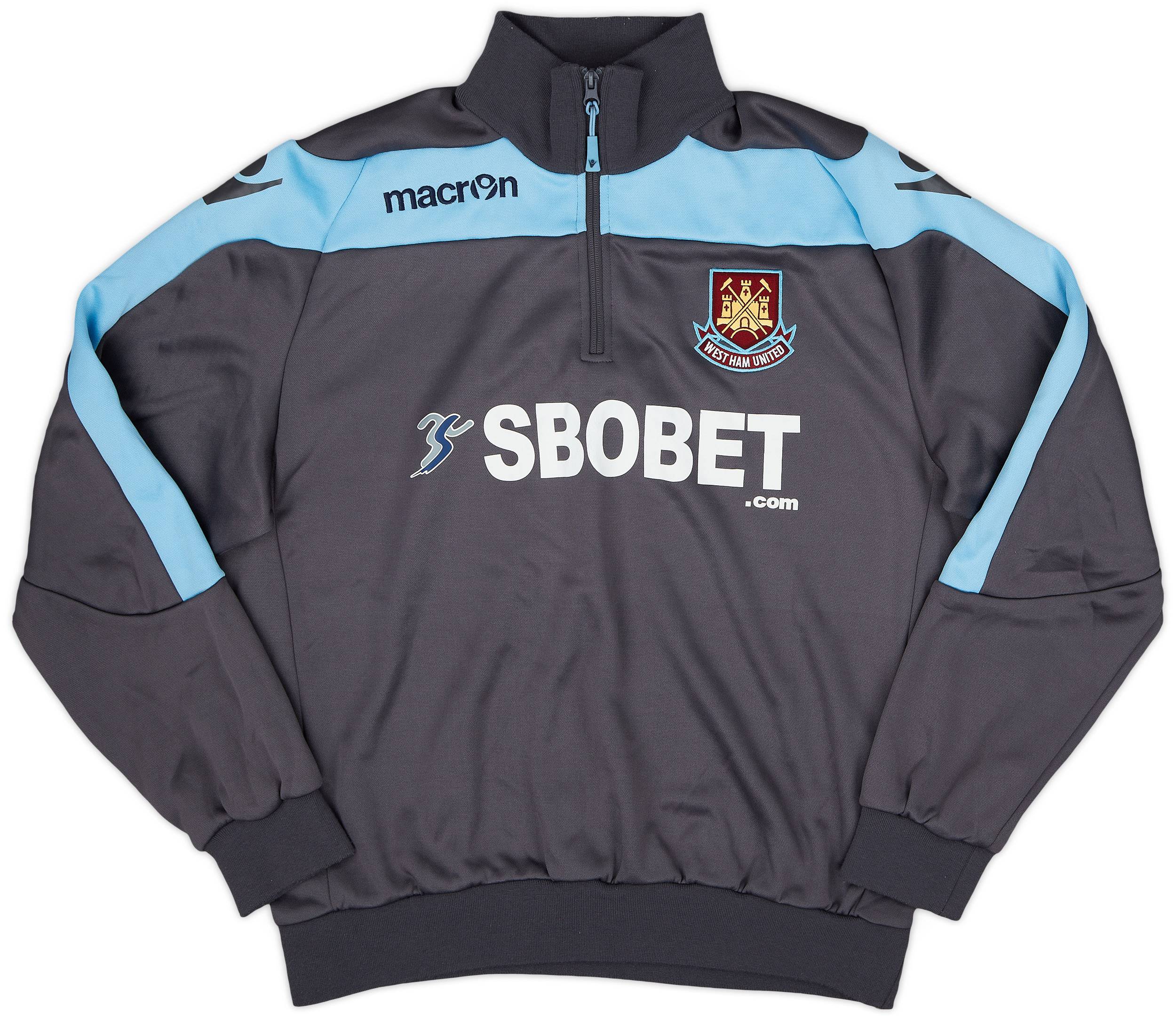 2012-13 West Ham Macron 1/4 Zip Training Top - 8/10 - (S)
