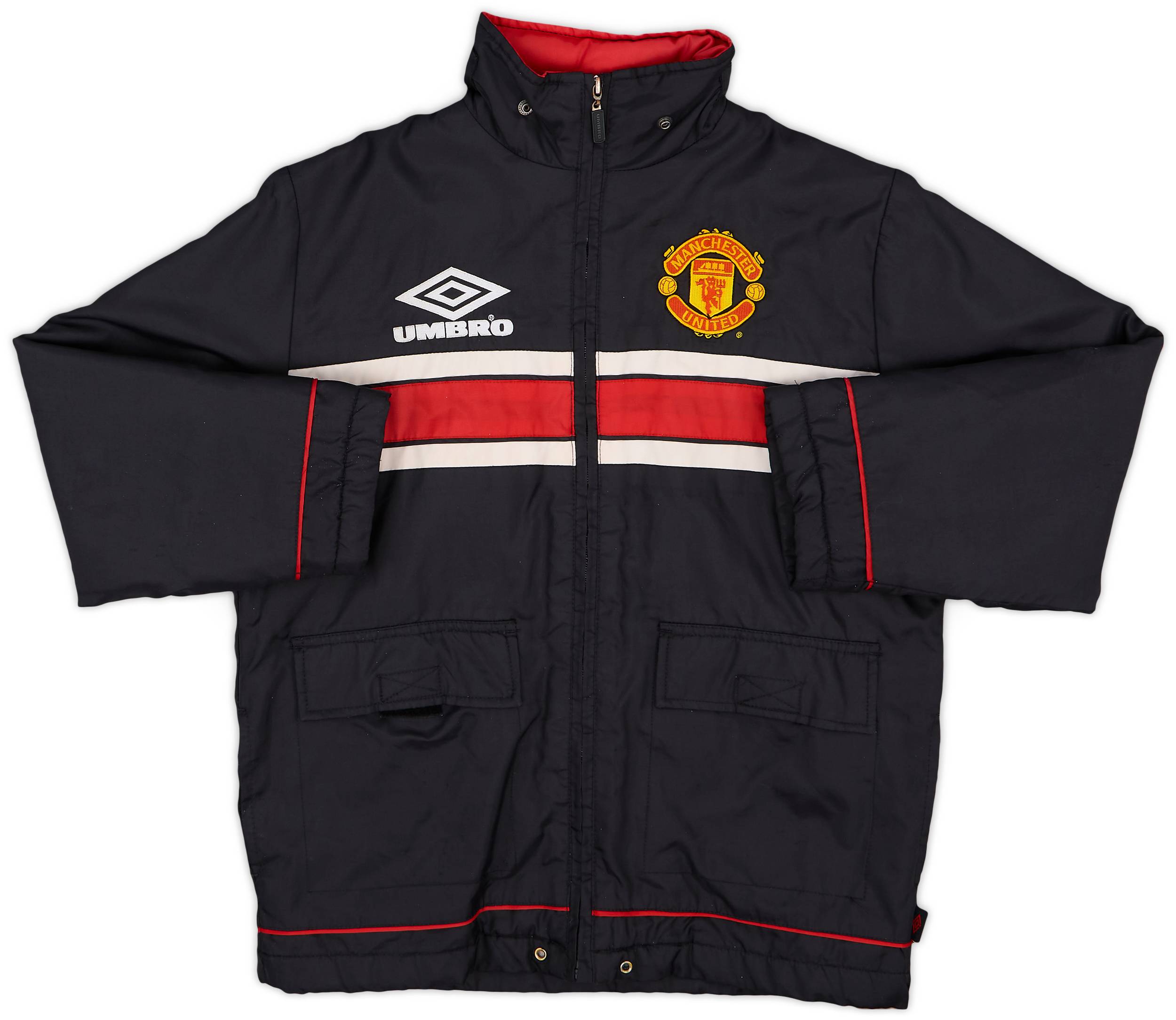 1998-99 Manchester United Umbro Padded Bench Coat - 7/10 - (M.Boys)