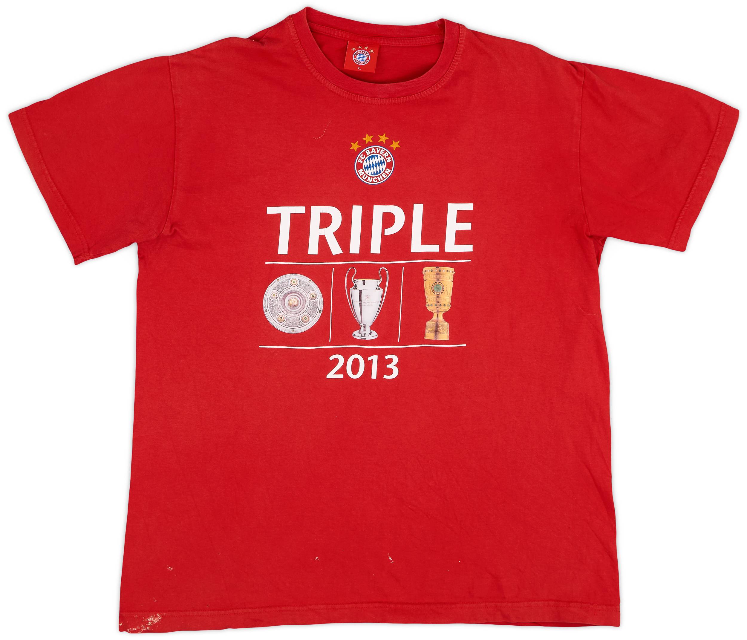2013-14 Bayern Munich &#039;Triple&#039; Graphic Tee - 5/10 - (L)