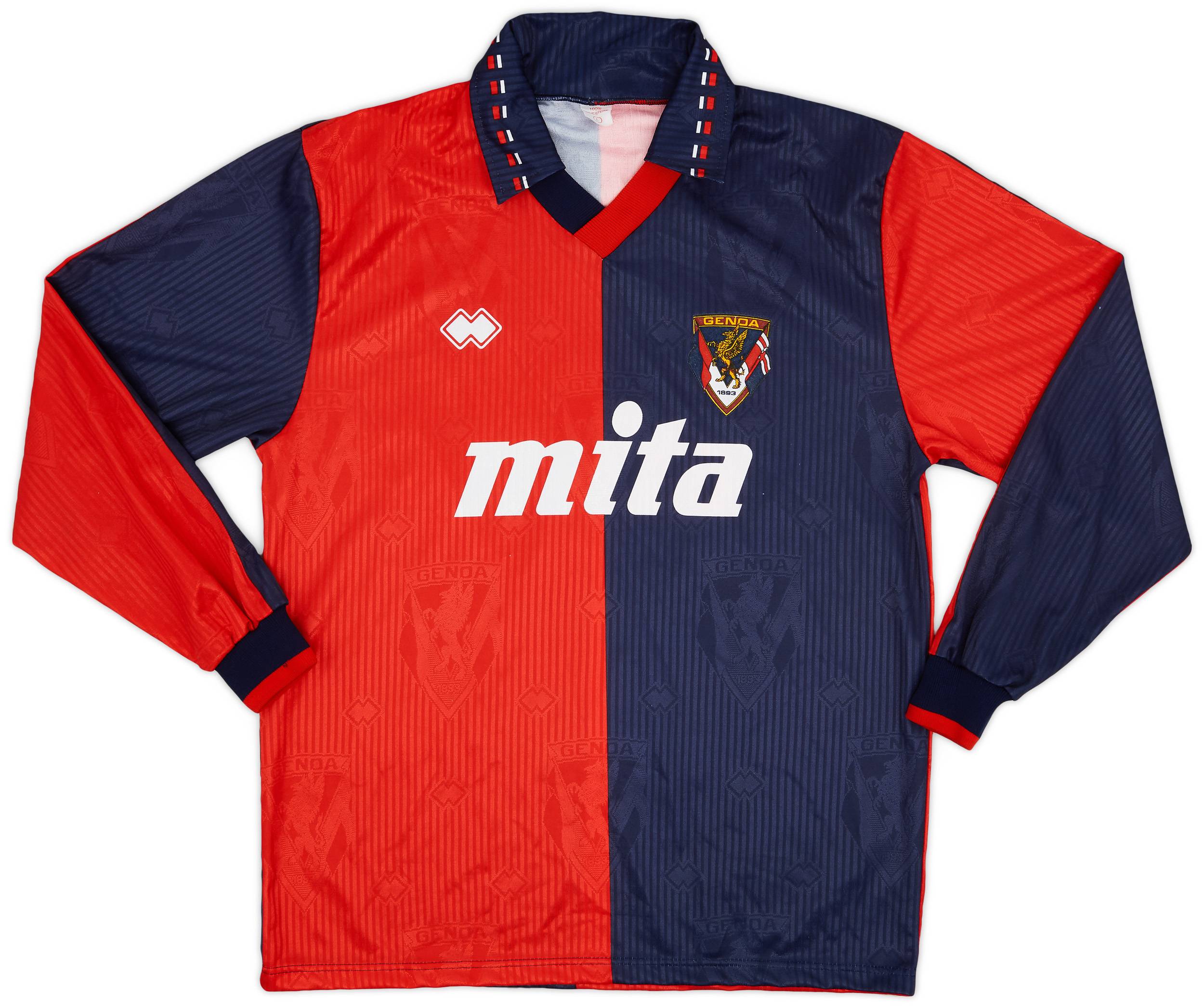 1991-92 Genoa Home L/S Shirt #10 - 7/10 - (L)