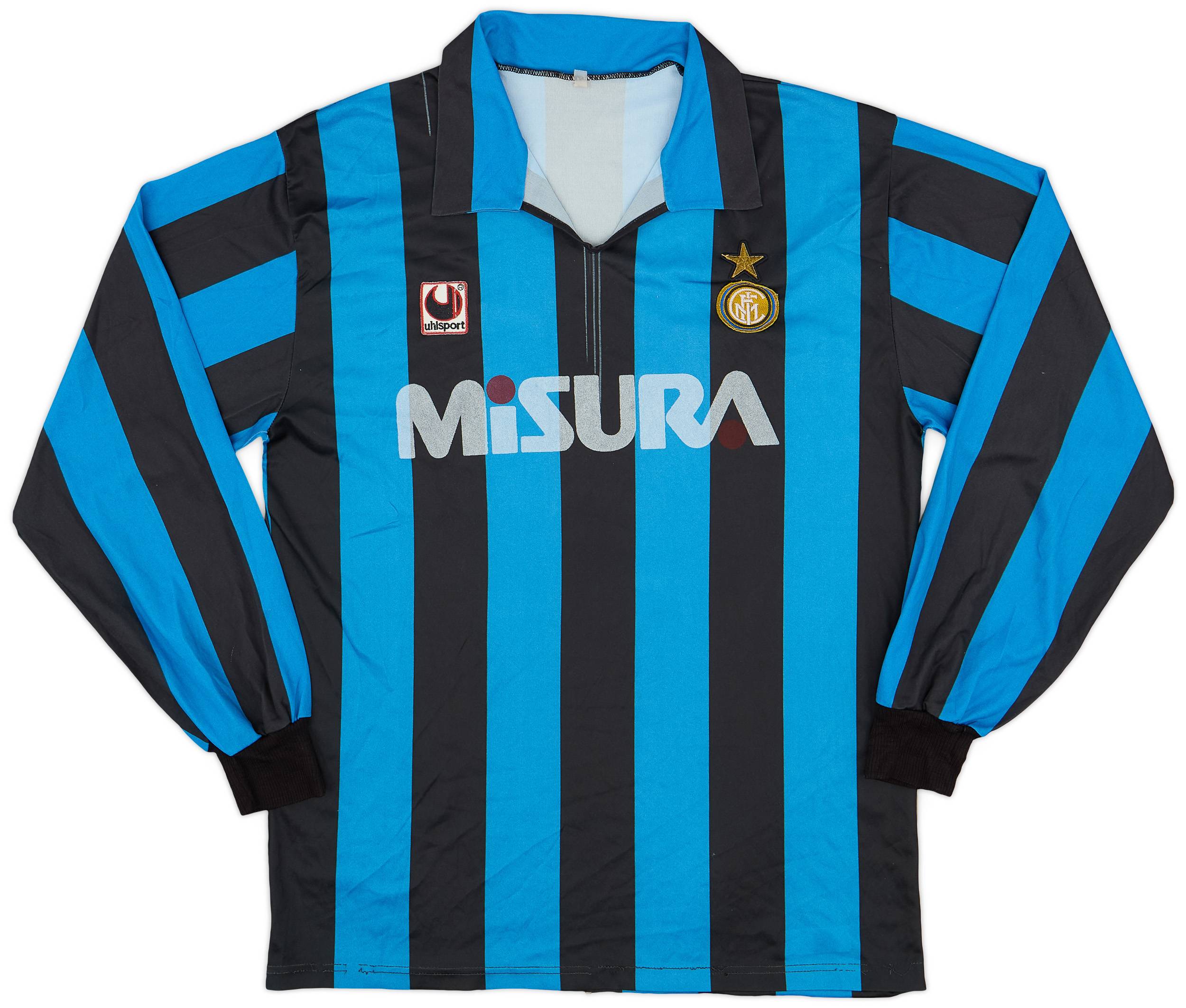 1990-91 Inter Milan Home L/S Shirt - 5/10 - (M)