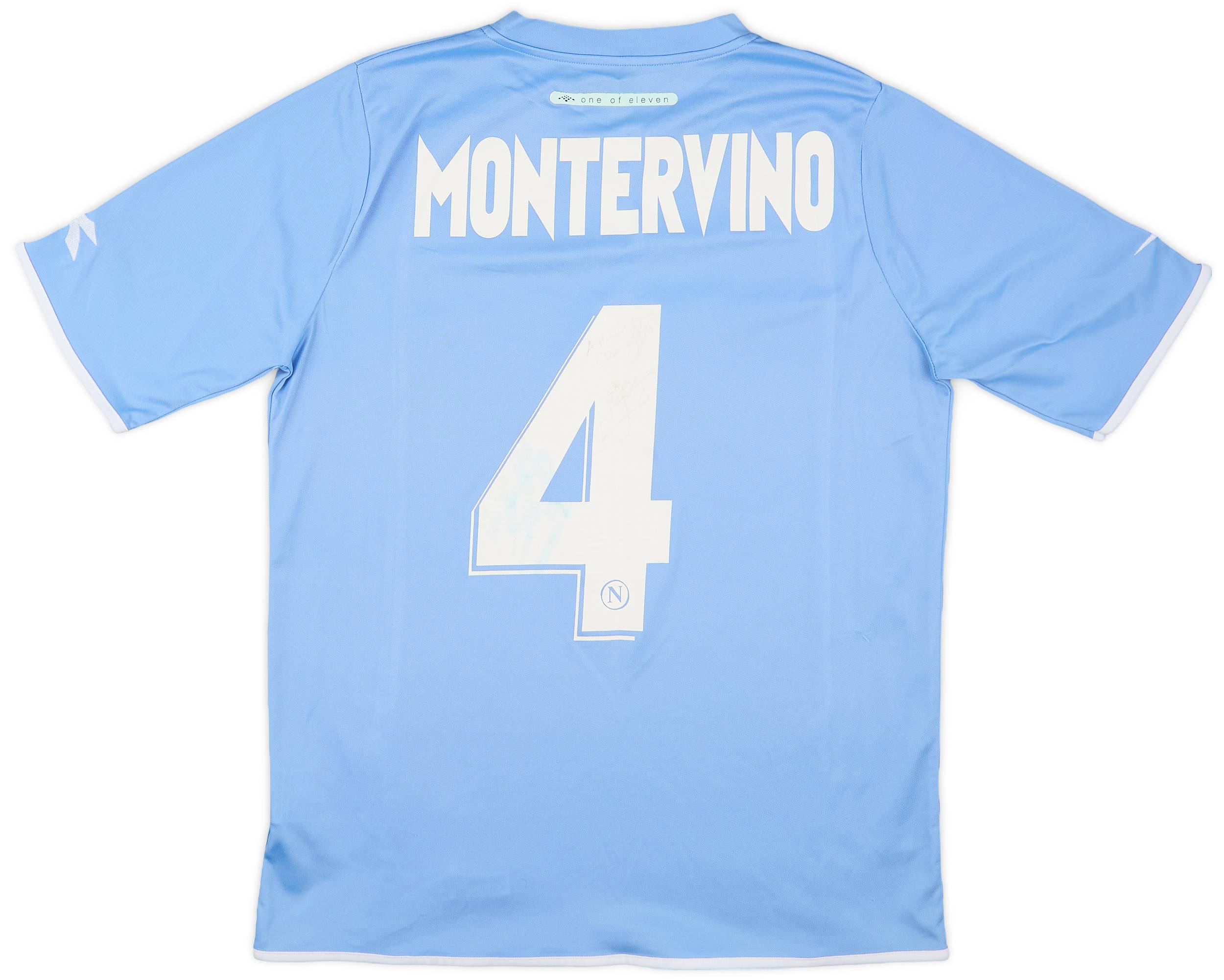 2006-07 Napoli Signed Home Shirt Montervino #4 - 6/10 - (L)