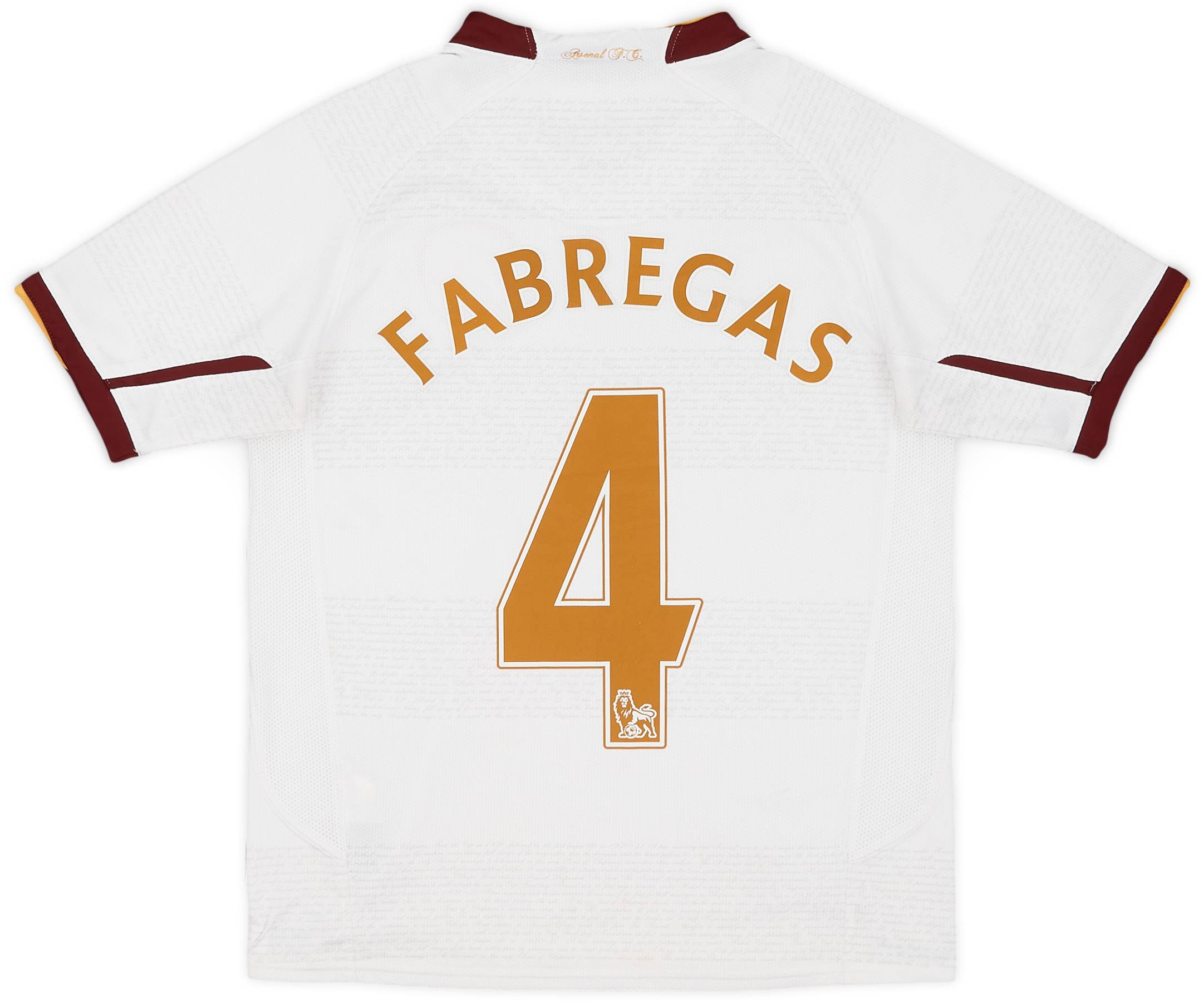 2007-08 Arsenal Away Shirt Fabregas #4 - 7/10 - (M.Boys)