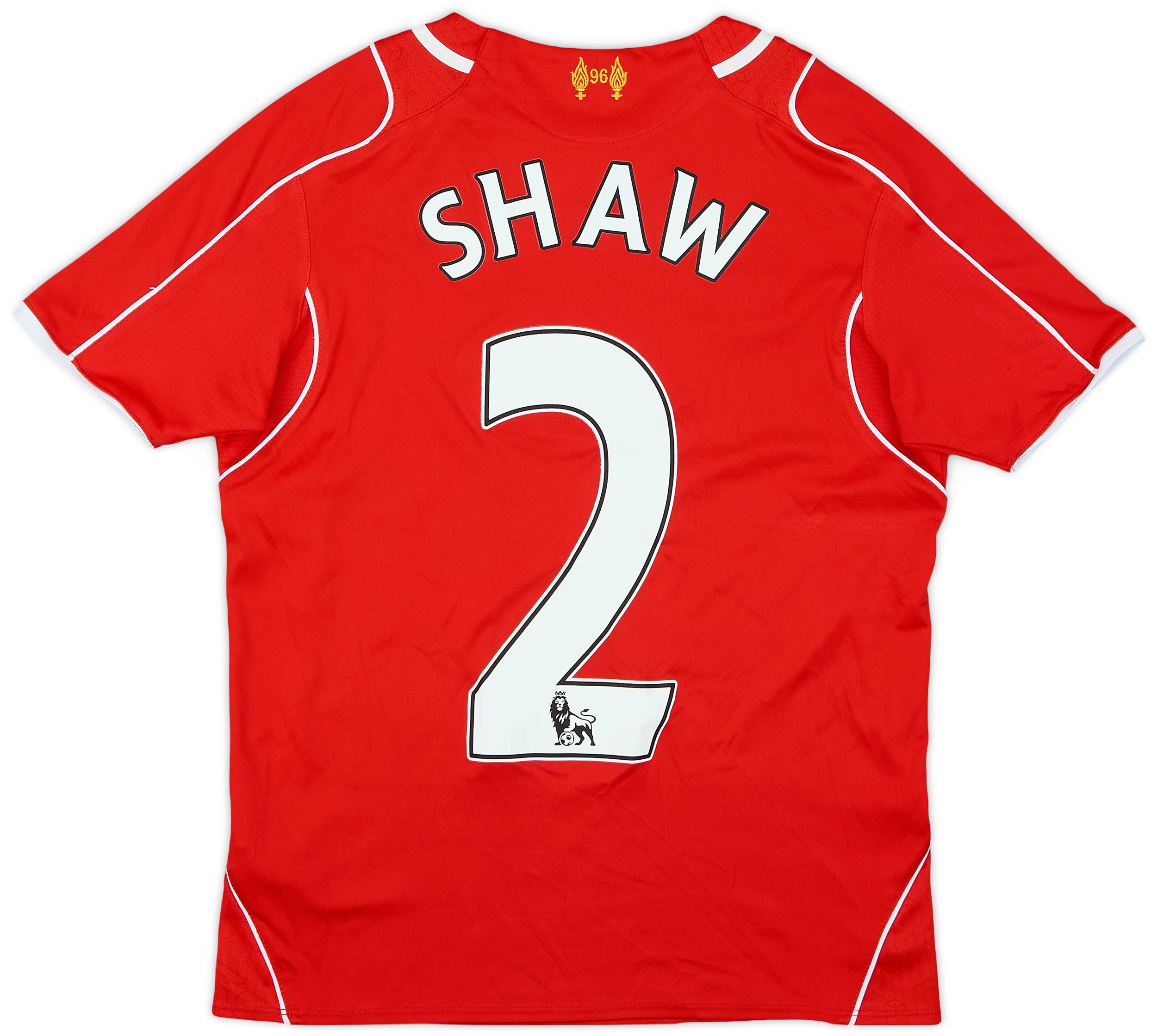 2014-15 Liverpool Home Shirt Shaw #2 - 9/10 - (M.Boys)