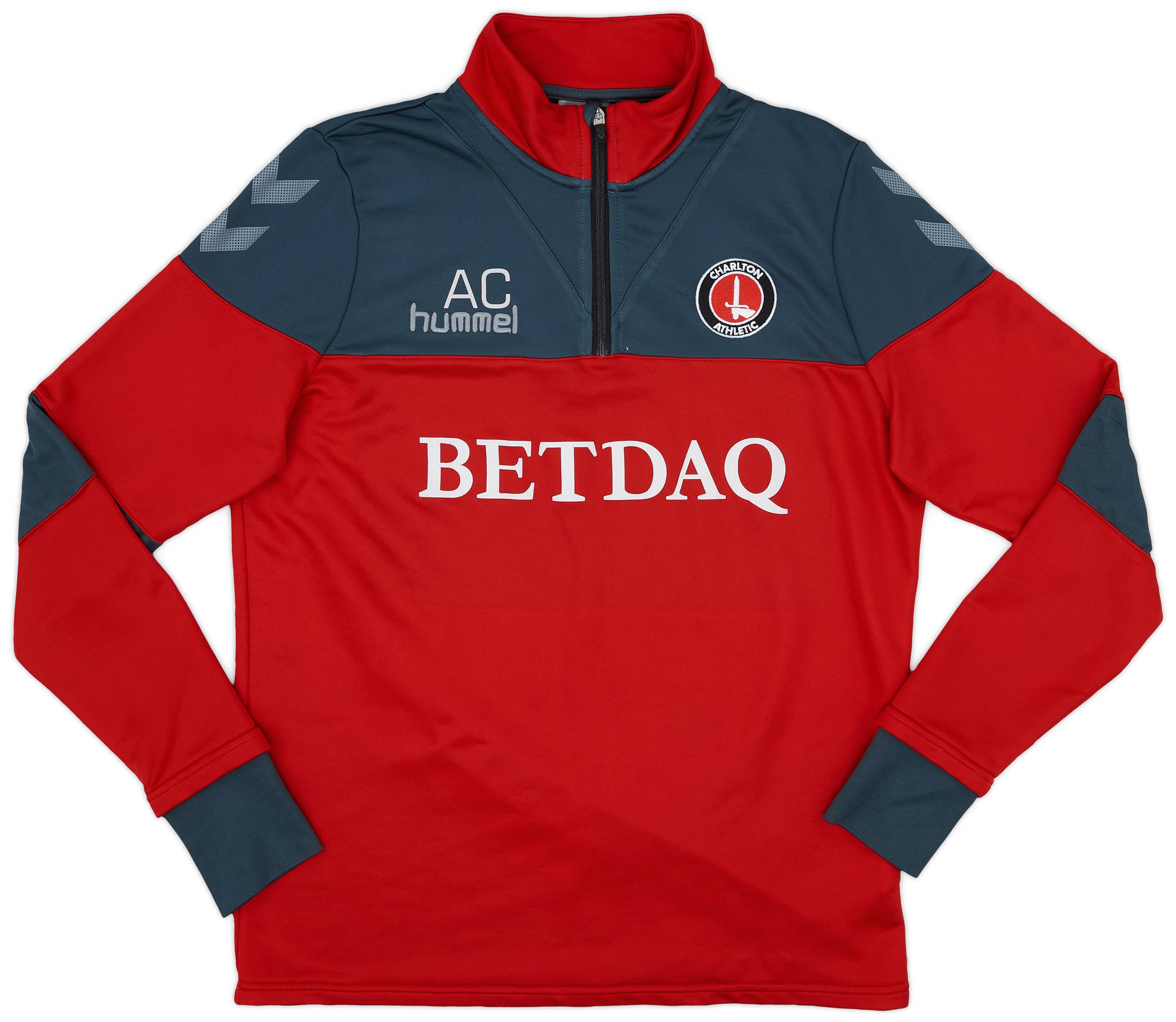 2018-19 Charlton Staff Issue Hummel 1/4 Zip Training Top AC - 8/10 - (M)
