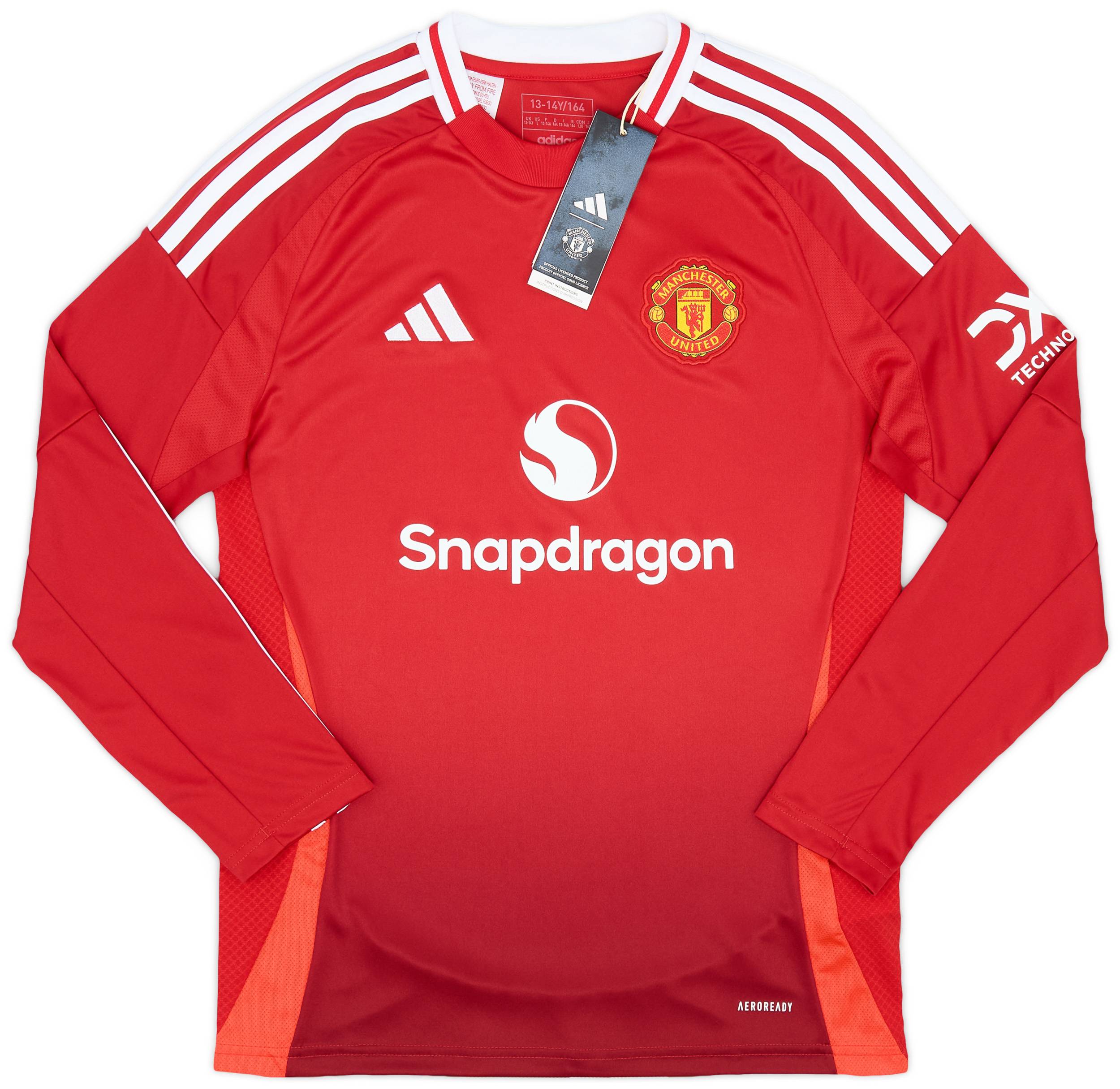2024 25 Manchester United Home L S Shirt KIDS