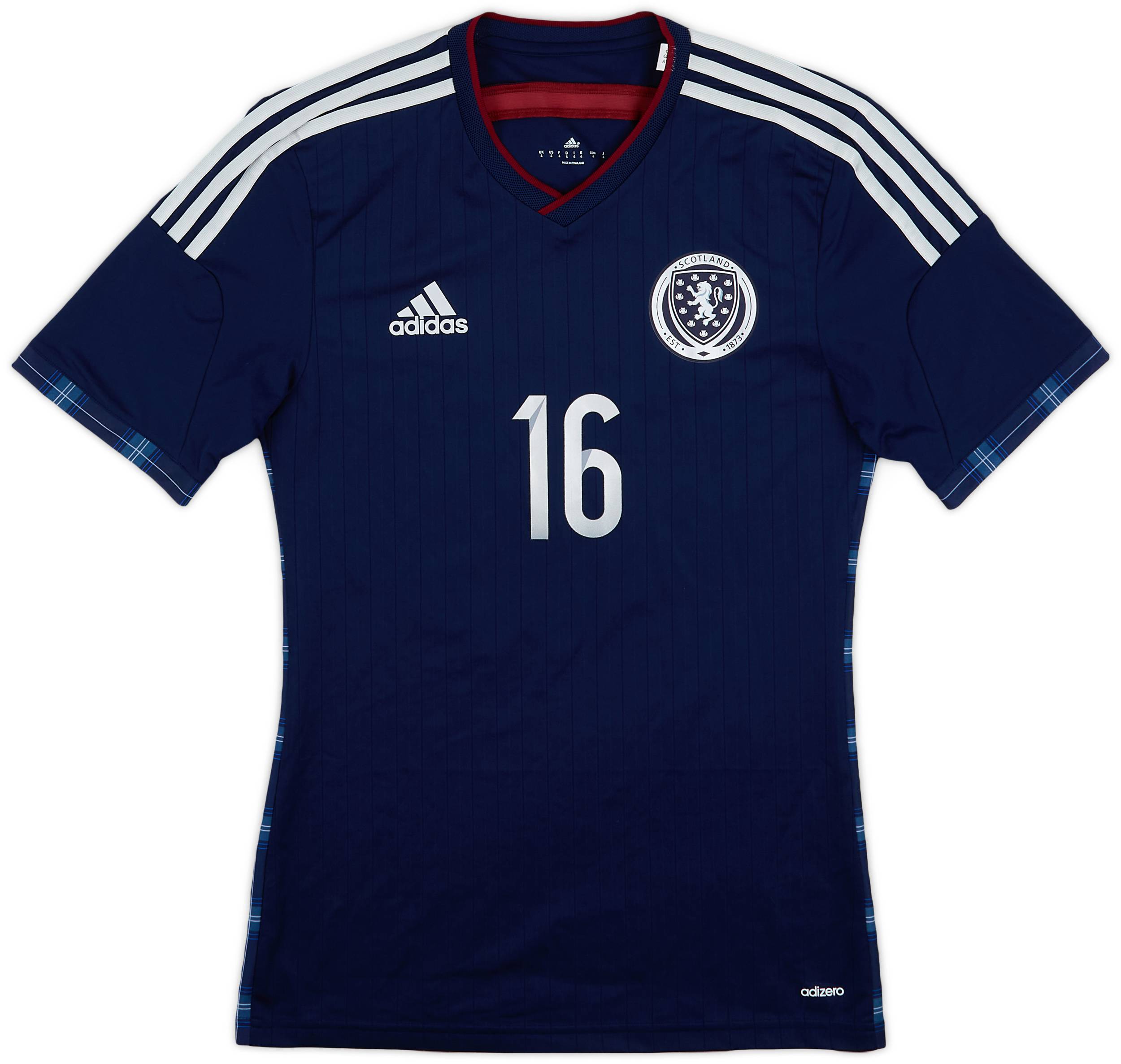 2014-15 Scotland Player Issue Home L/S Shirt #16 - 10/10 - (S)