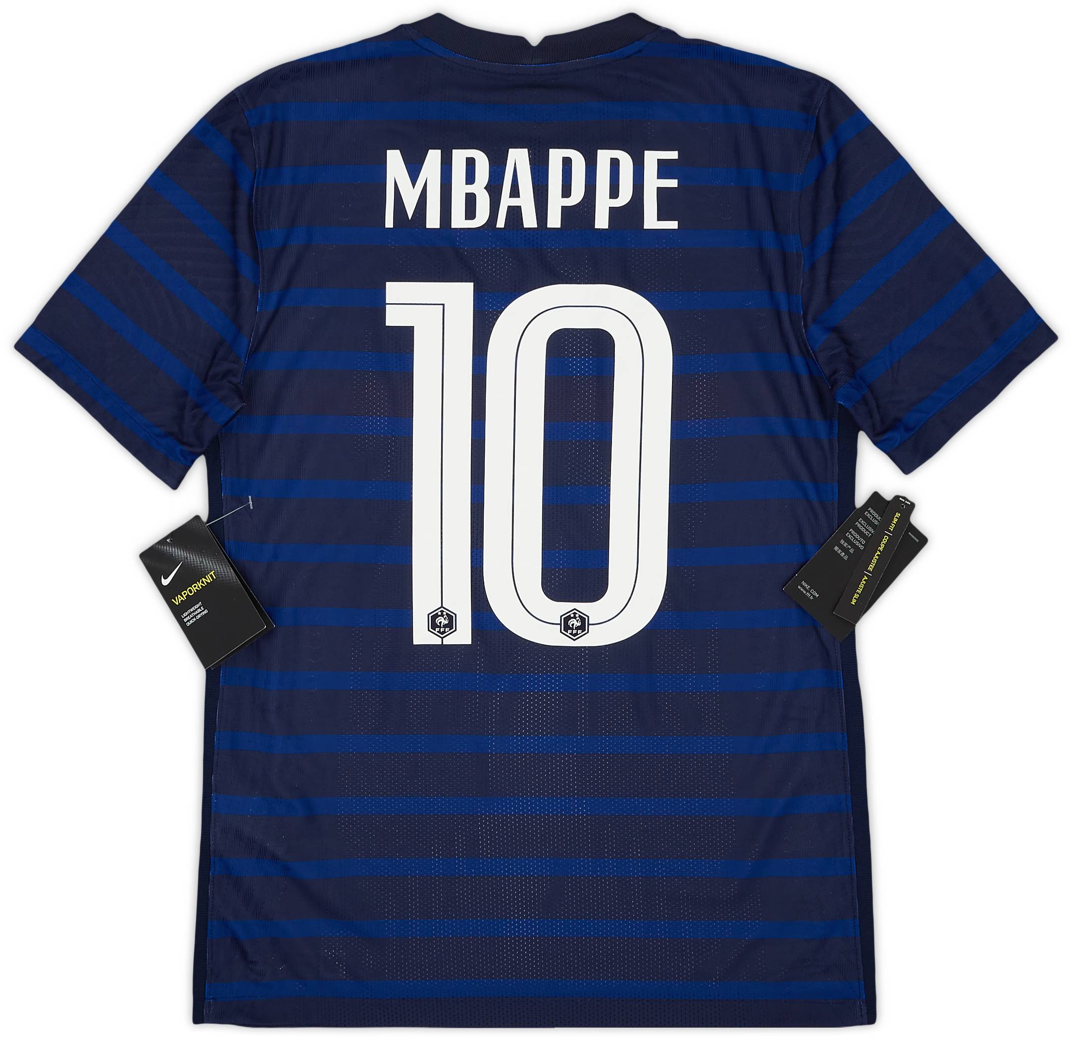 2020-21 France Authentic Home Shirt Mbappe #10 (S)