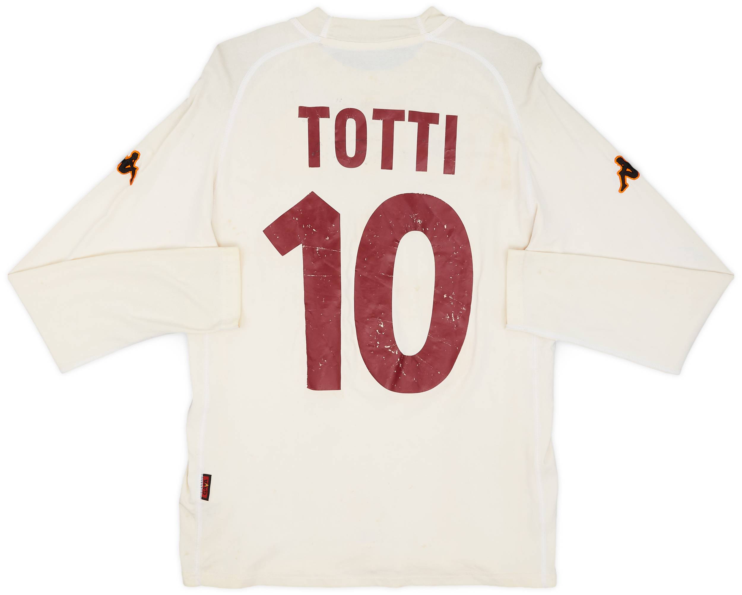 2000-01 Roma Away L/S Shirt Totti #10 - 4/10 - (S)