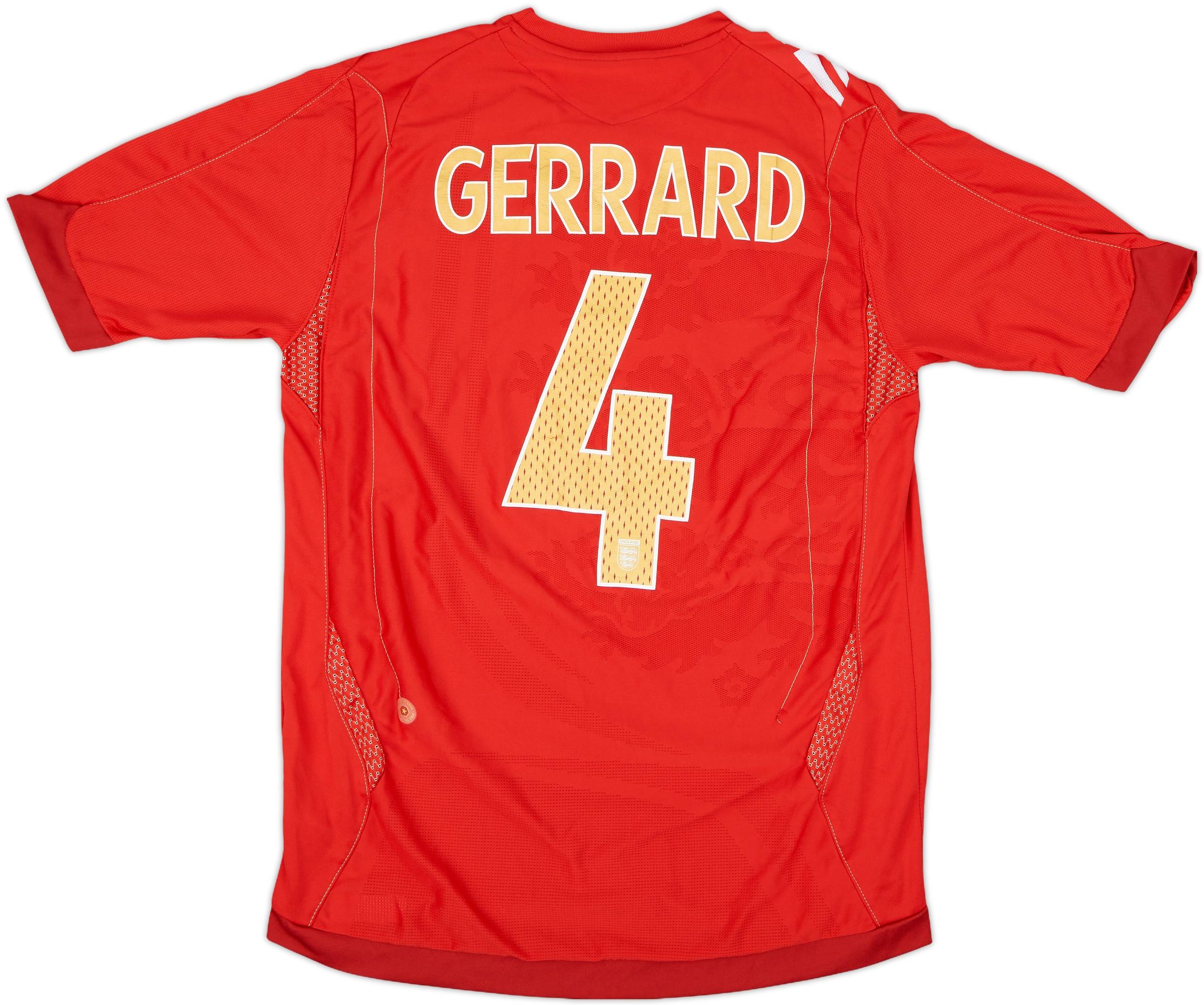 2006-08 England Away Shirt Gerrard #4 - 7/10 - (S)