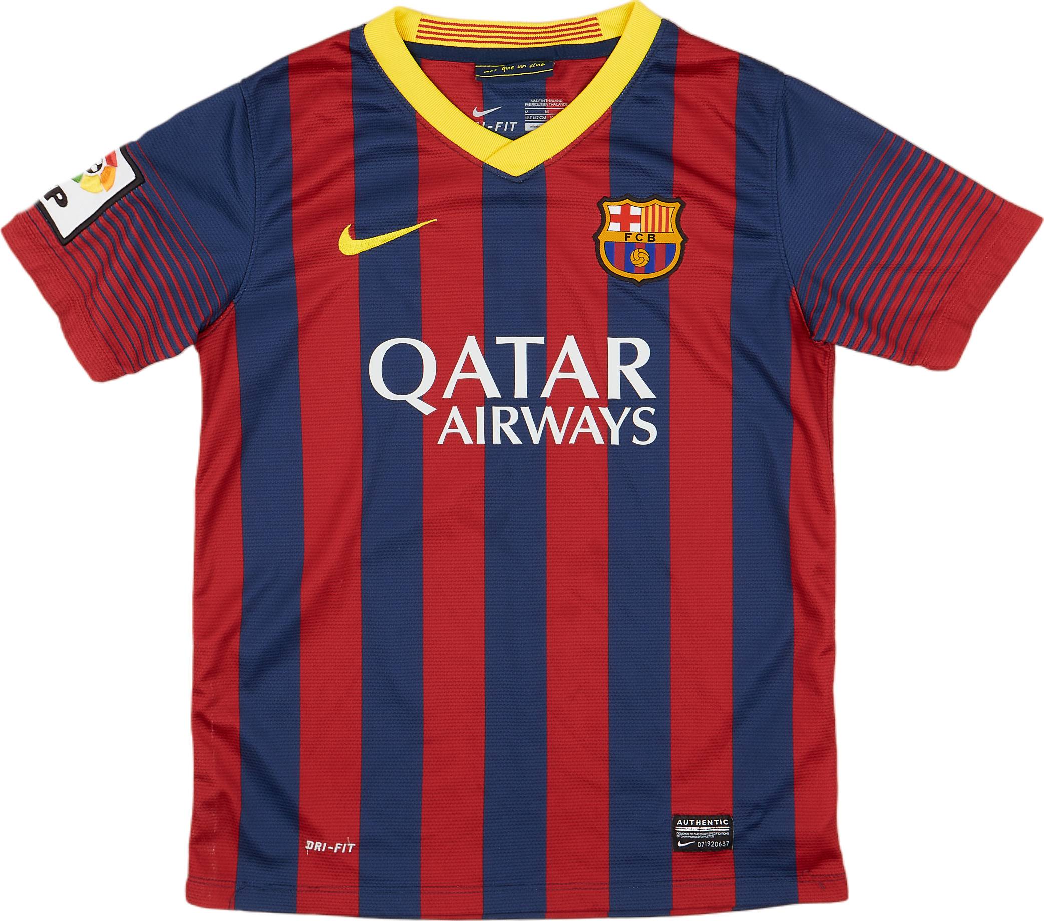 2013-14 Barcelona Home Shirt - 8/10 - (M.Boys)