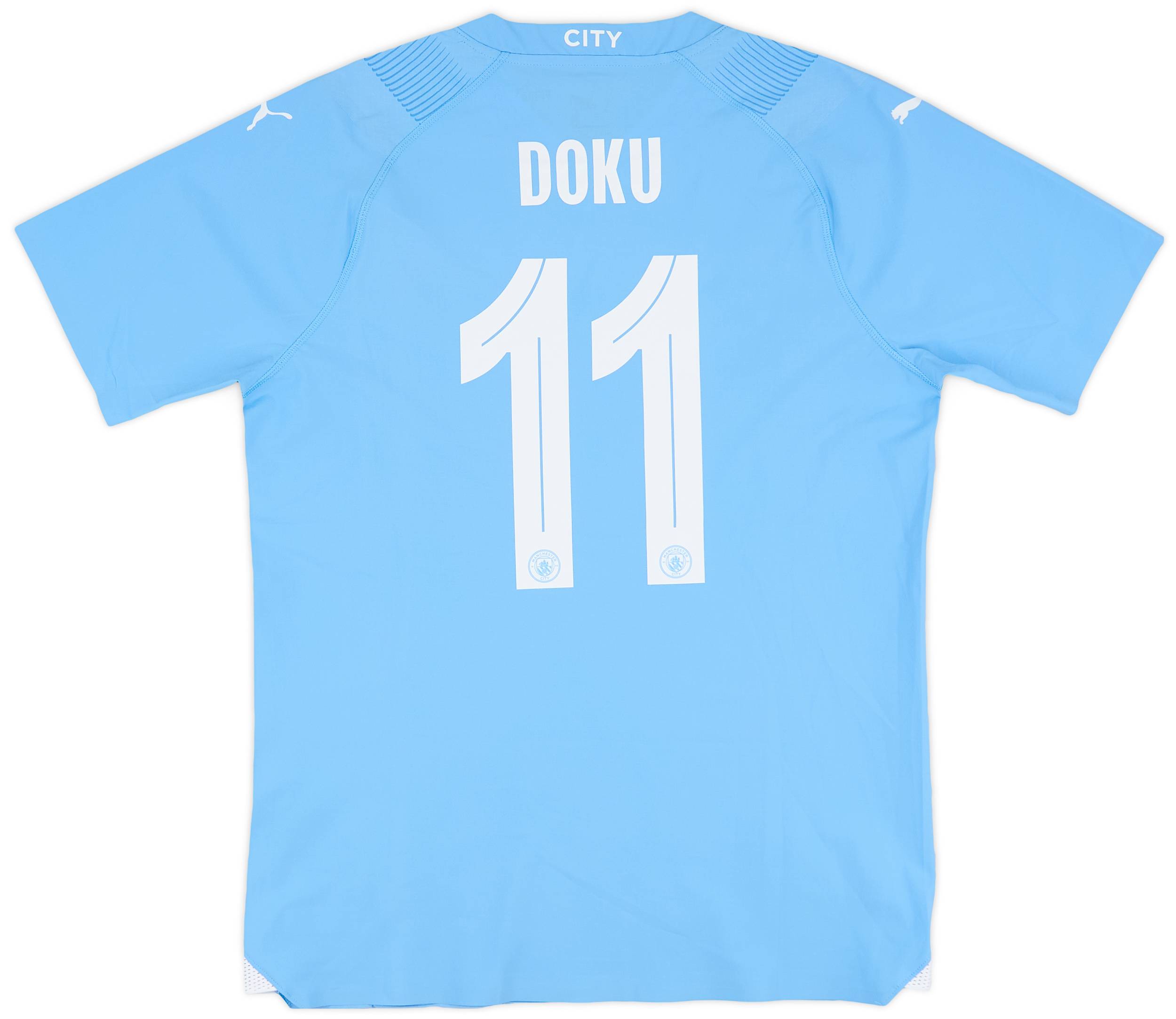 2023-24 Manchester City Player Issue Home Shirt Doku #11 - 8/10 - (M)