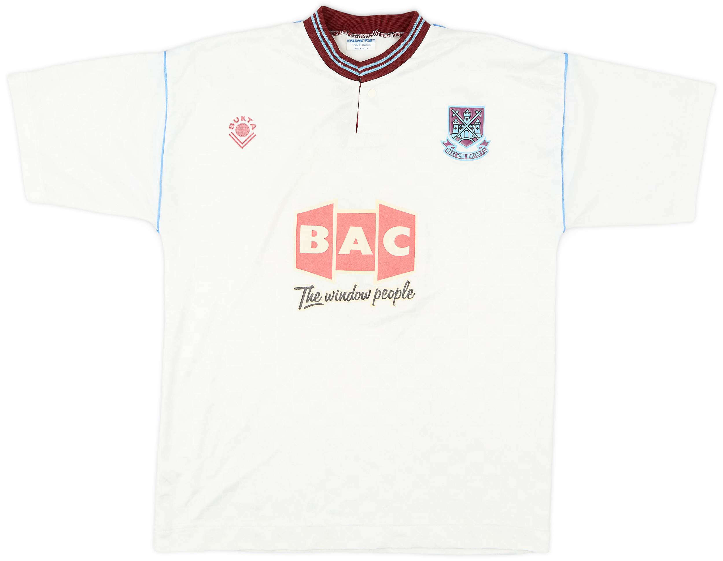 1990-91 West Ham Away Shirt #1 - 7/10 - (S)