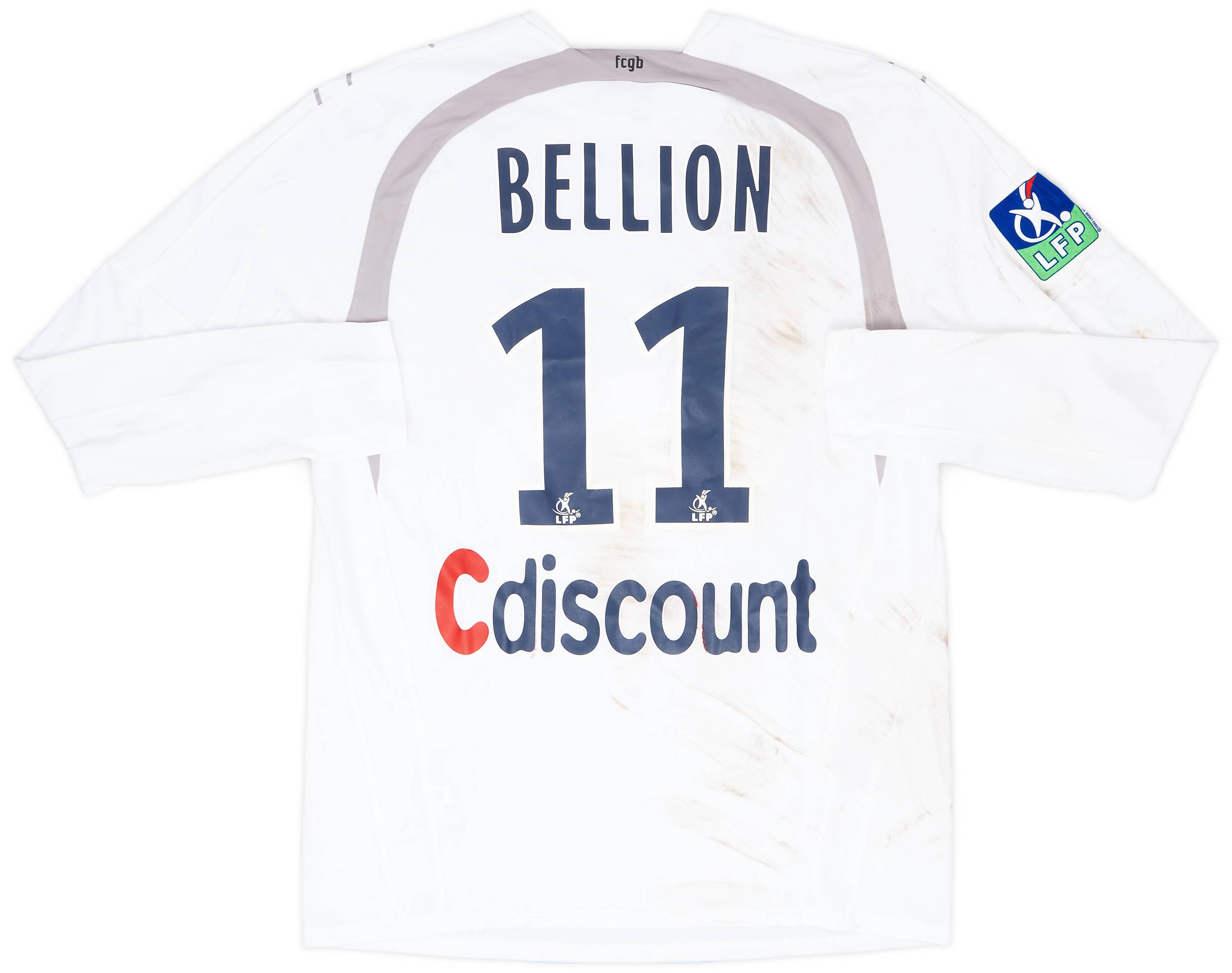2007-08 Bordeaux Match Worn Away L/S Shirt Bellion #11