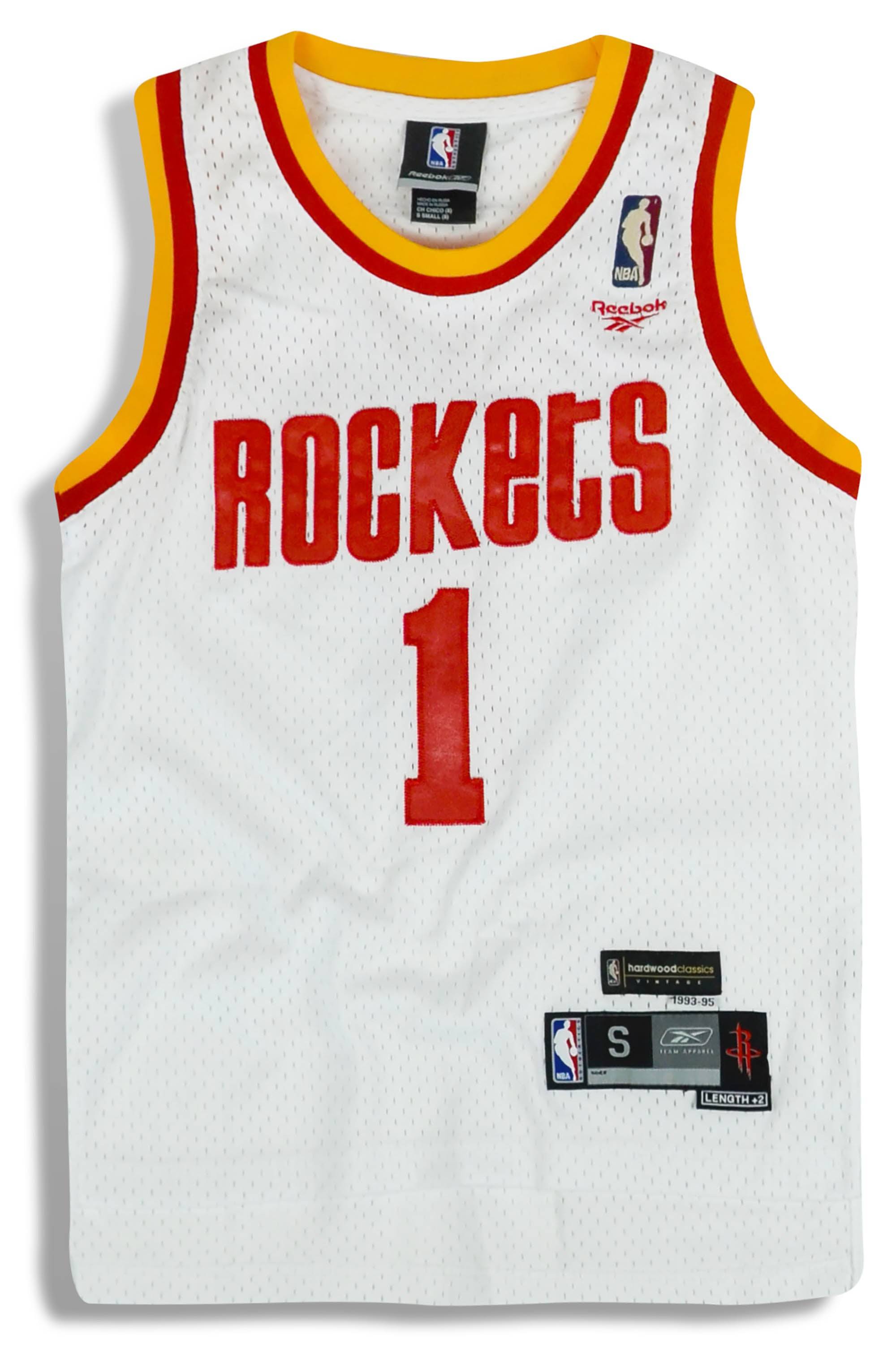 1993 95 Houston Rockets McGrady 1 Reebok Hardwood Classics Swingman Jersey Home Y