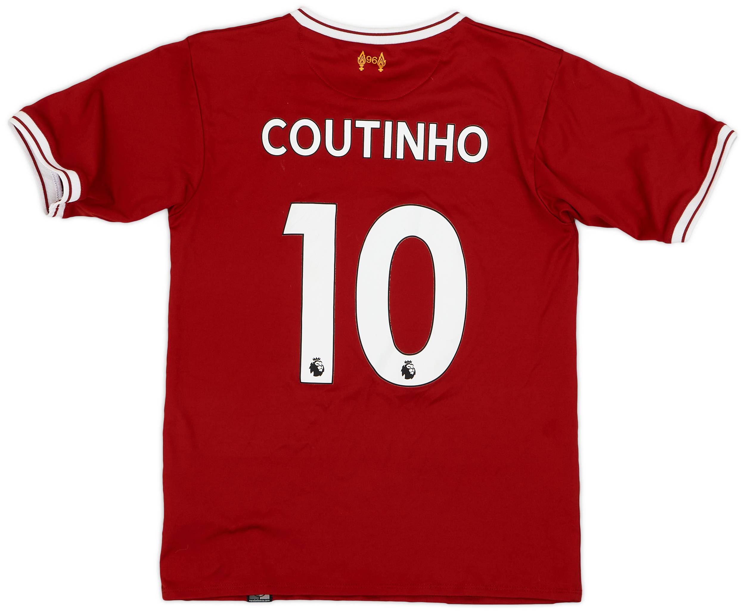 2017-18 Liverpool 125 Years Home Shirt Coutinho #10 - 5/10 - (S.Boys)